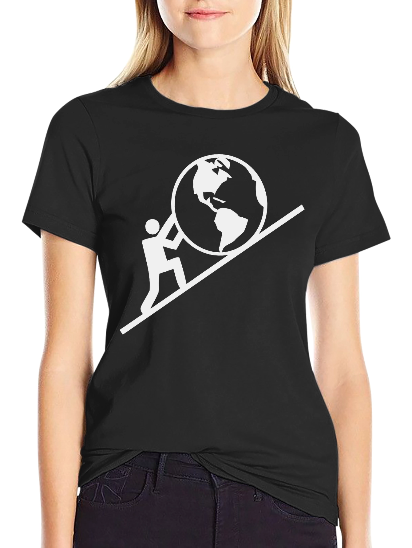 Mans World On His Shoulders Graphic T-Shirt