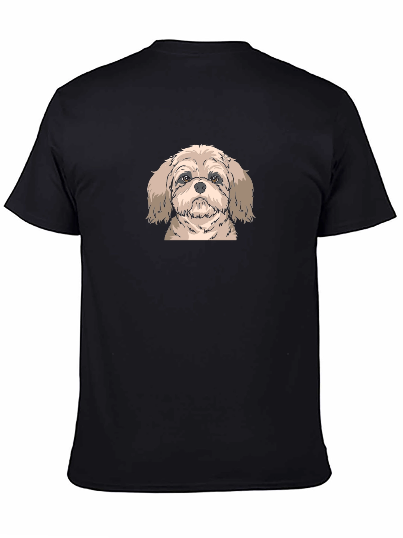 Shih Tzu Graphic Tee - Black Cotton T-Shirt