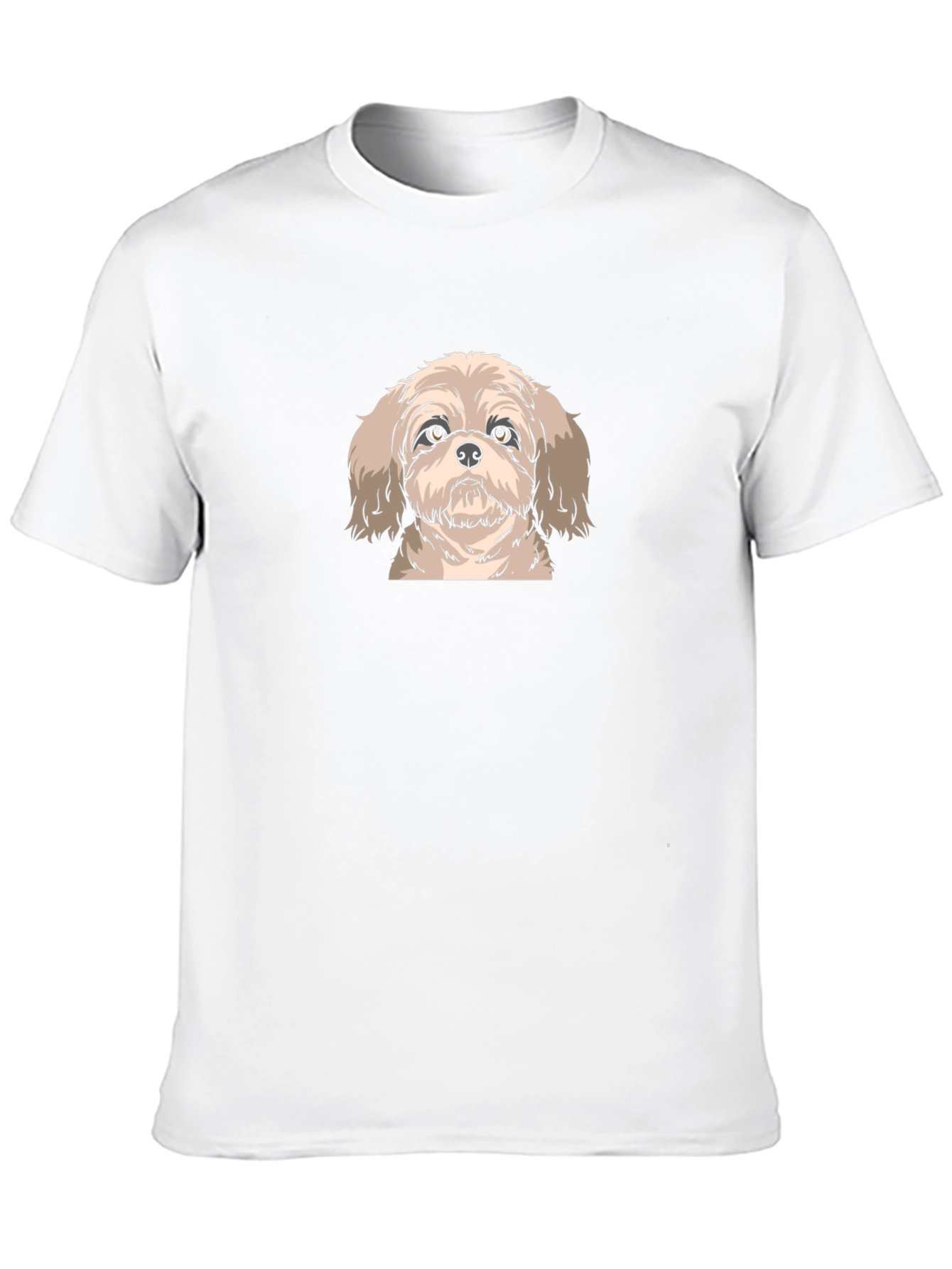 Shih Tzu Graphic Tee - Black Cotton T-Shirt
