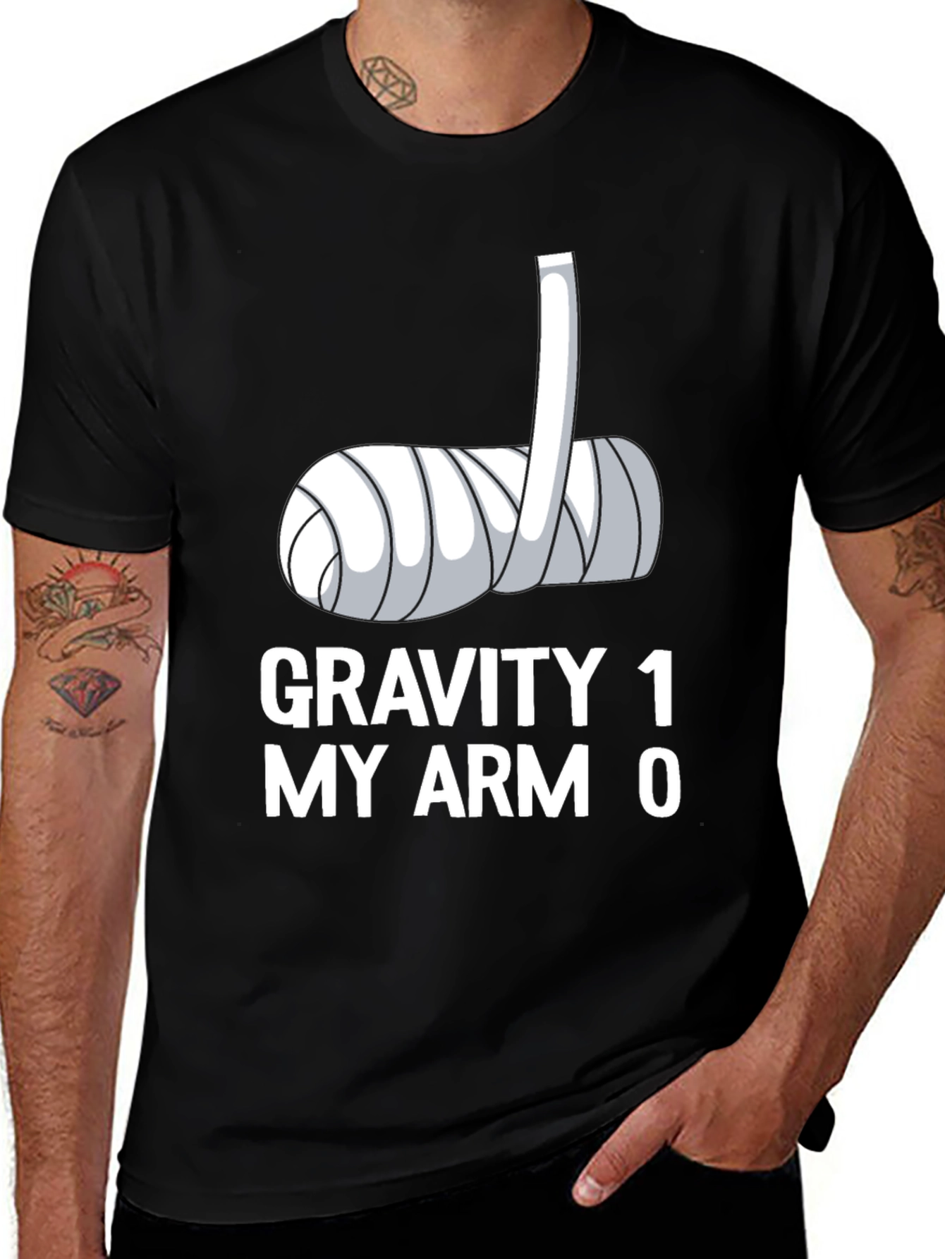 Gravity 1 My Arm 0 Black T-Shirt