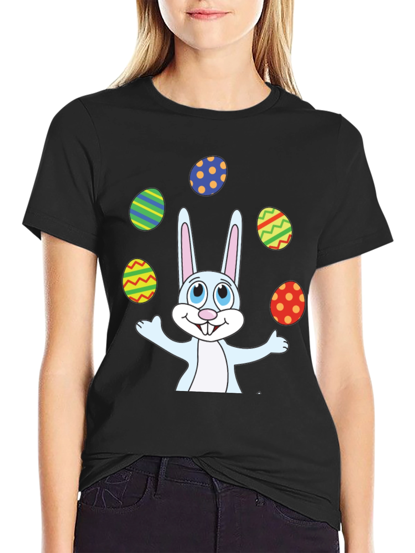 Easter Bunny Juggling Eggs Graphic T-Shirt