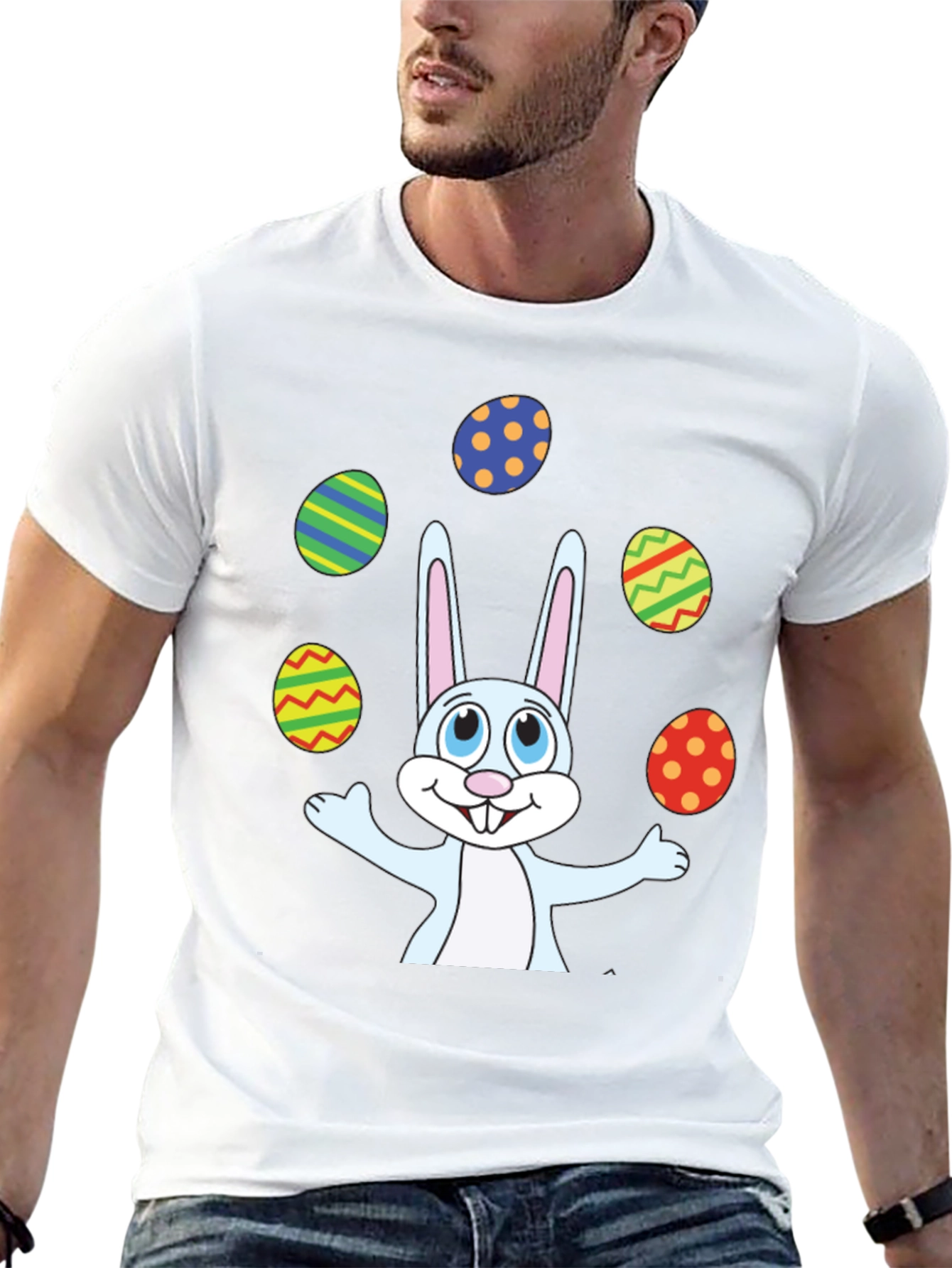Easter Bunny Juggling Eggs Graphic T-Shirt