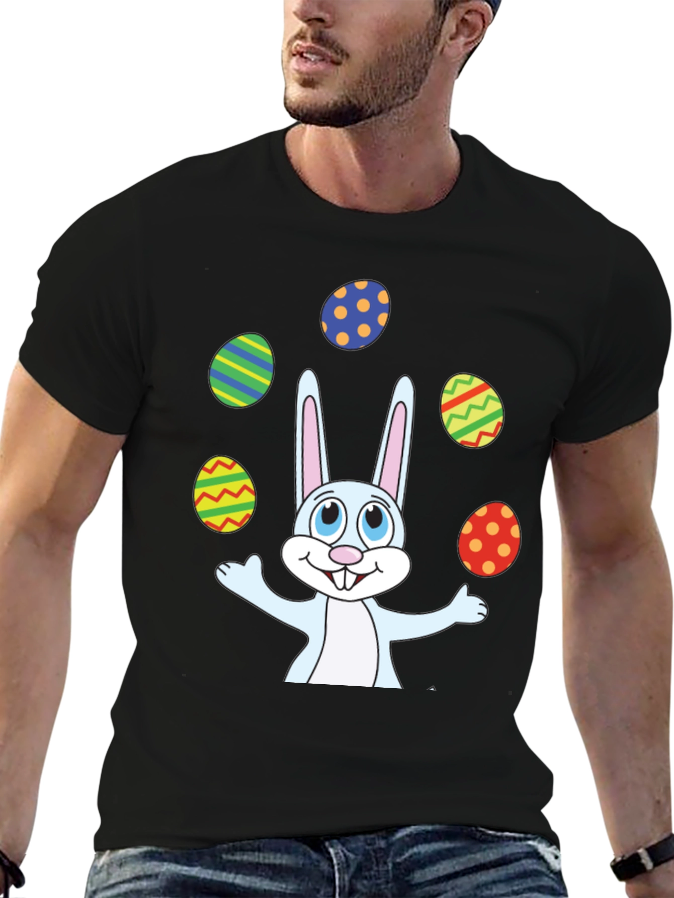 Easter Bunny Juggling Eggs Graphic T-Shirt
