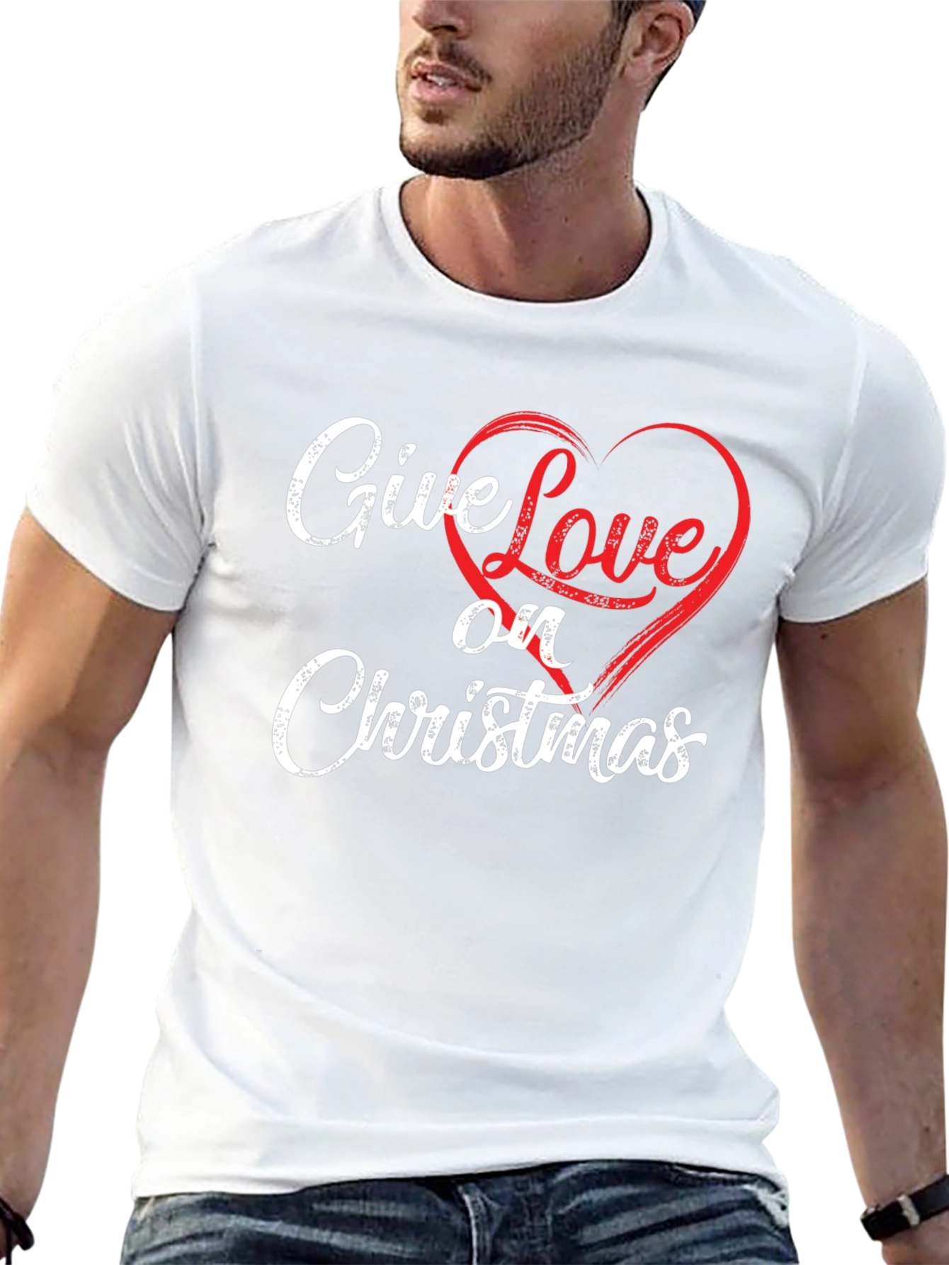 Give Love on Christmas Black T-Shirt