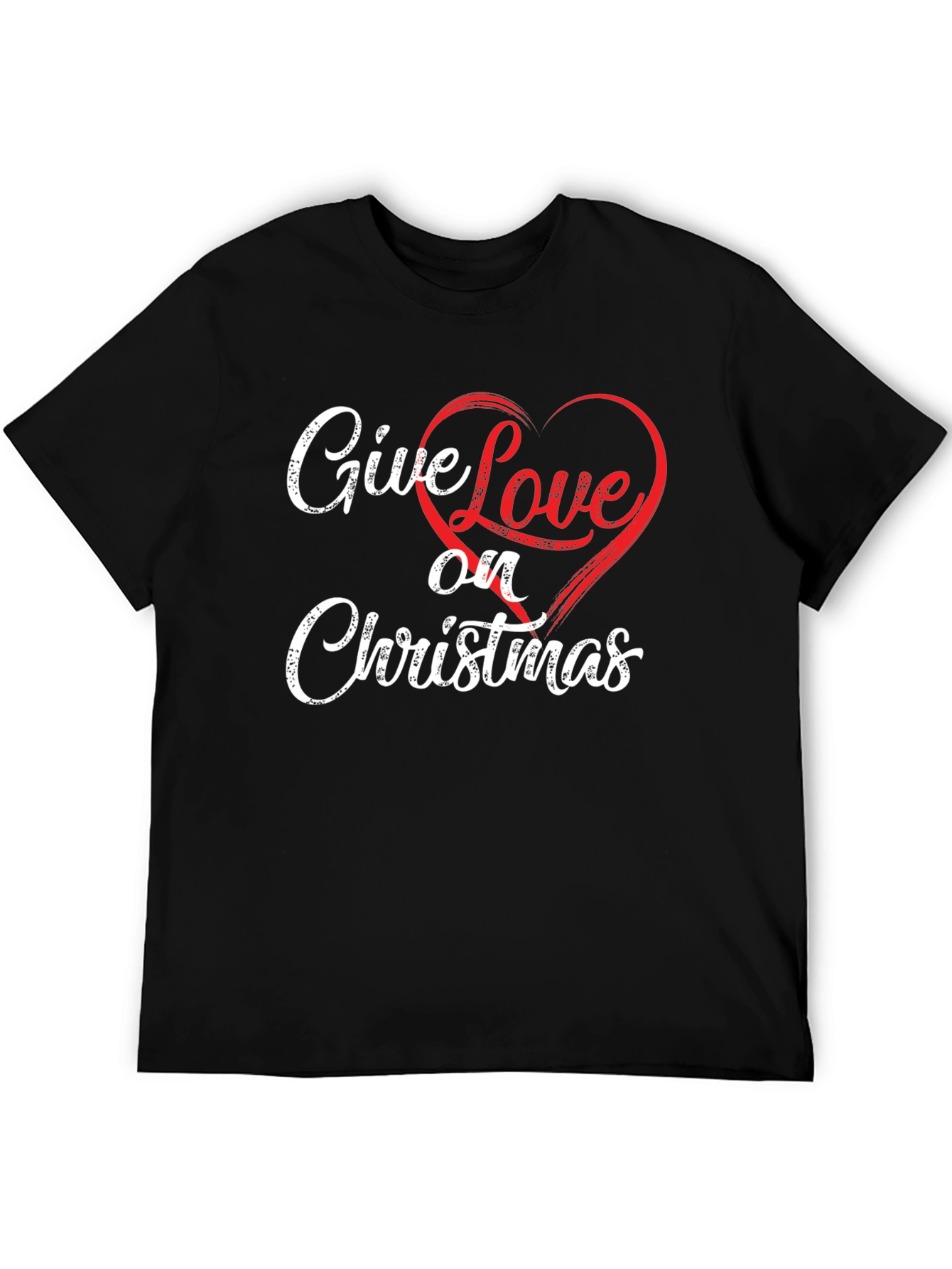 Give Love on Christmas Black T-Shirt