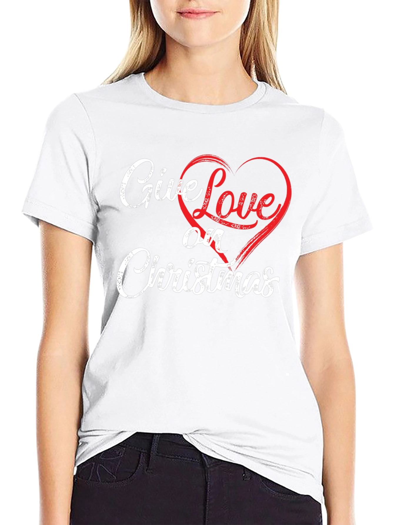 Give Love on Christmas Black T-Shirt