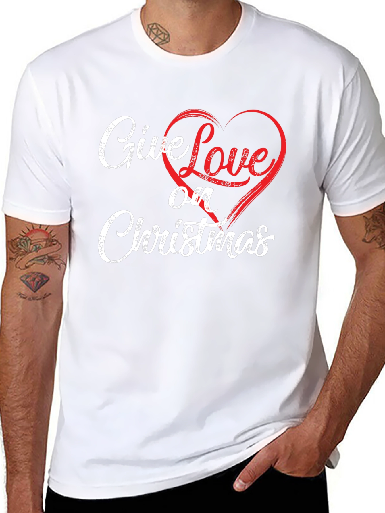 Give Love on Christmas Black T-Shirt