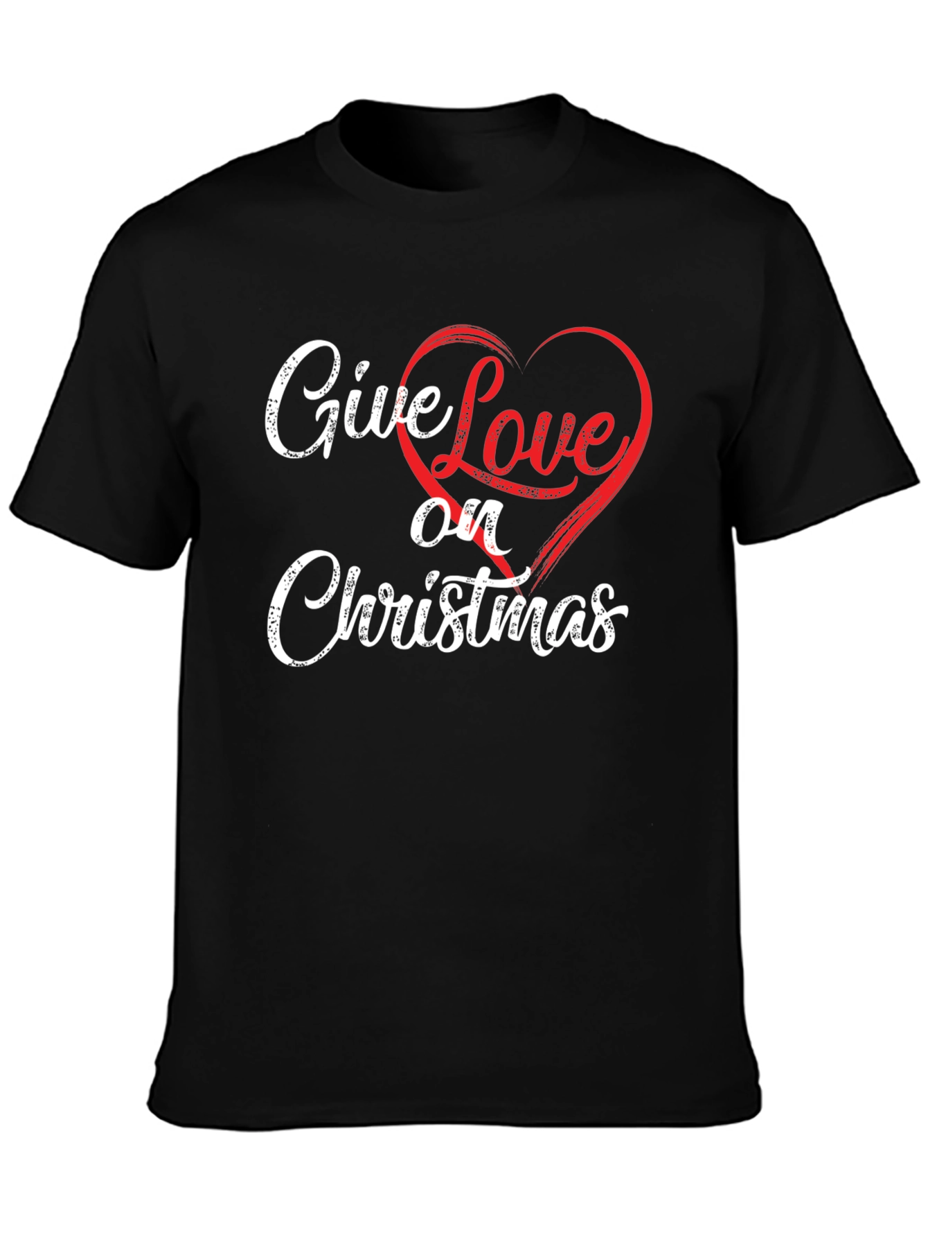 Give Love on Christmas Black T-Shirt