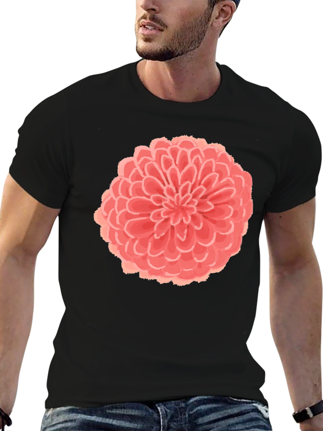 Floral Graphic Black T-Shirt