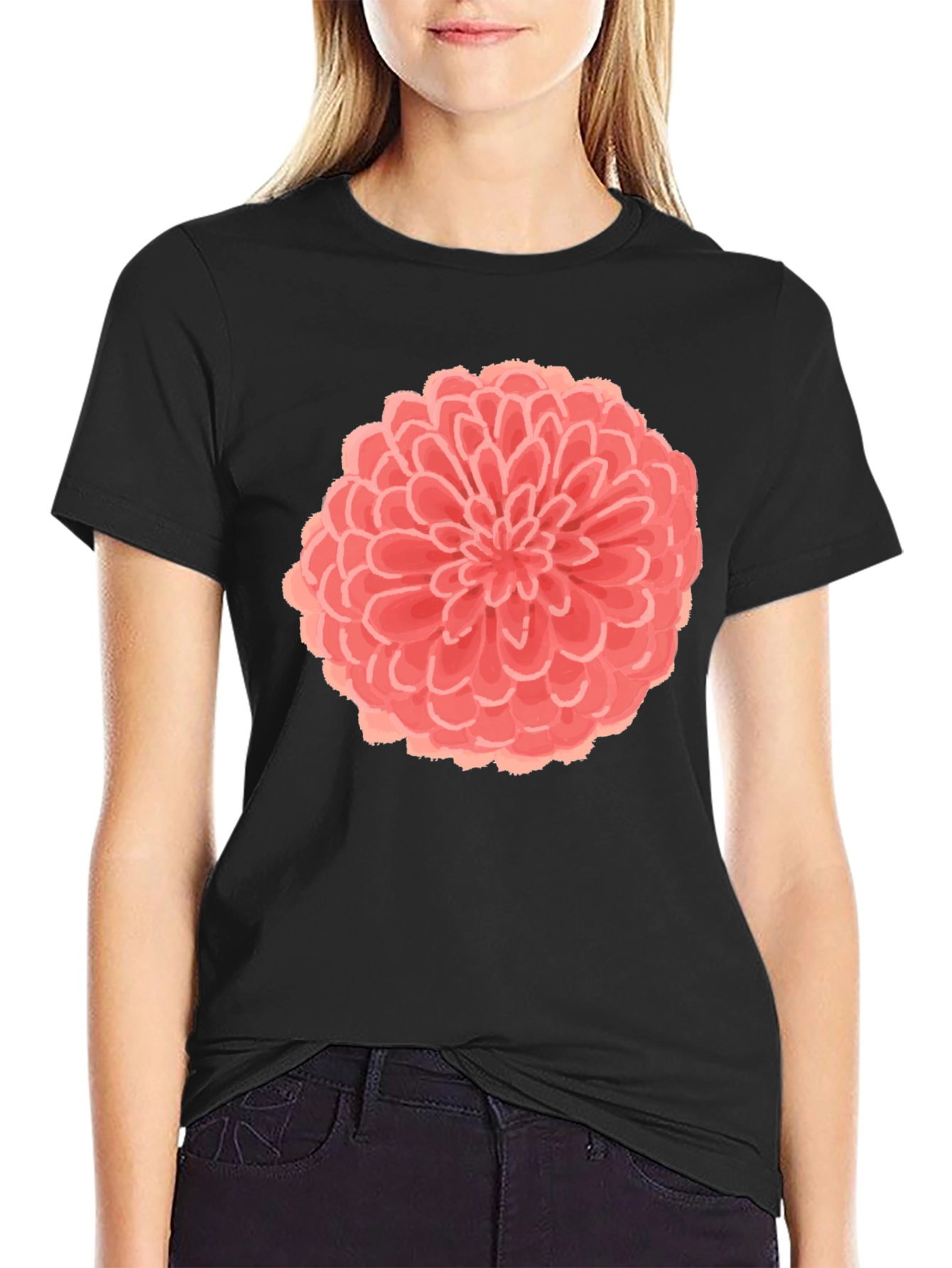 Floral Graphic Black T-Shirt