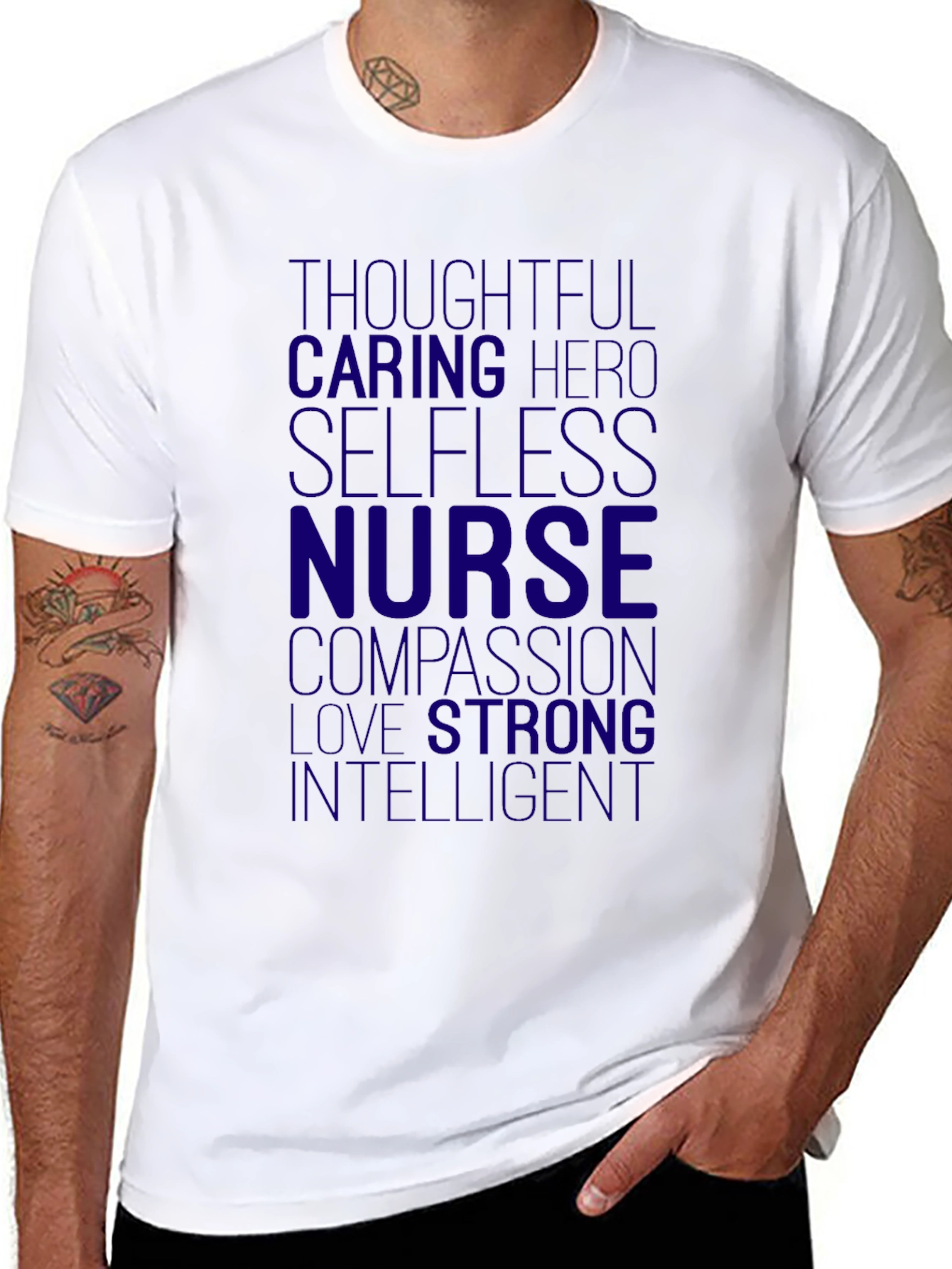 Nurse Hero T-Shirt - Thoughtful Caring Intelligent