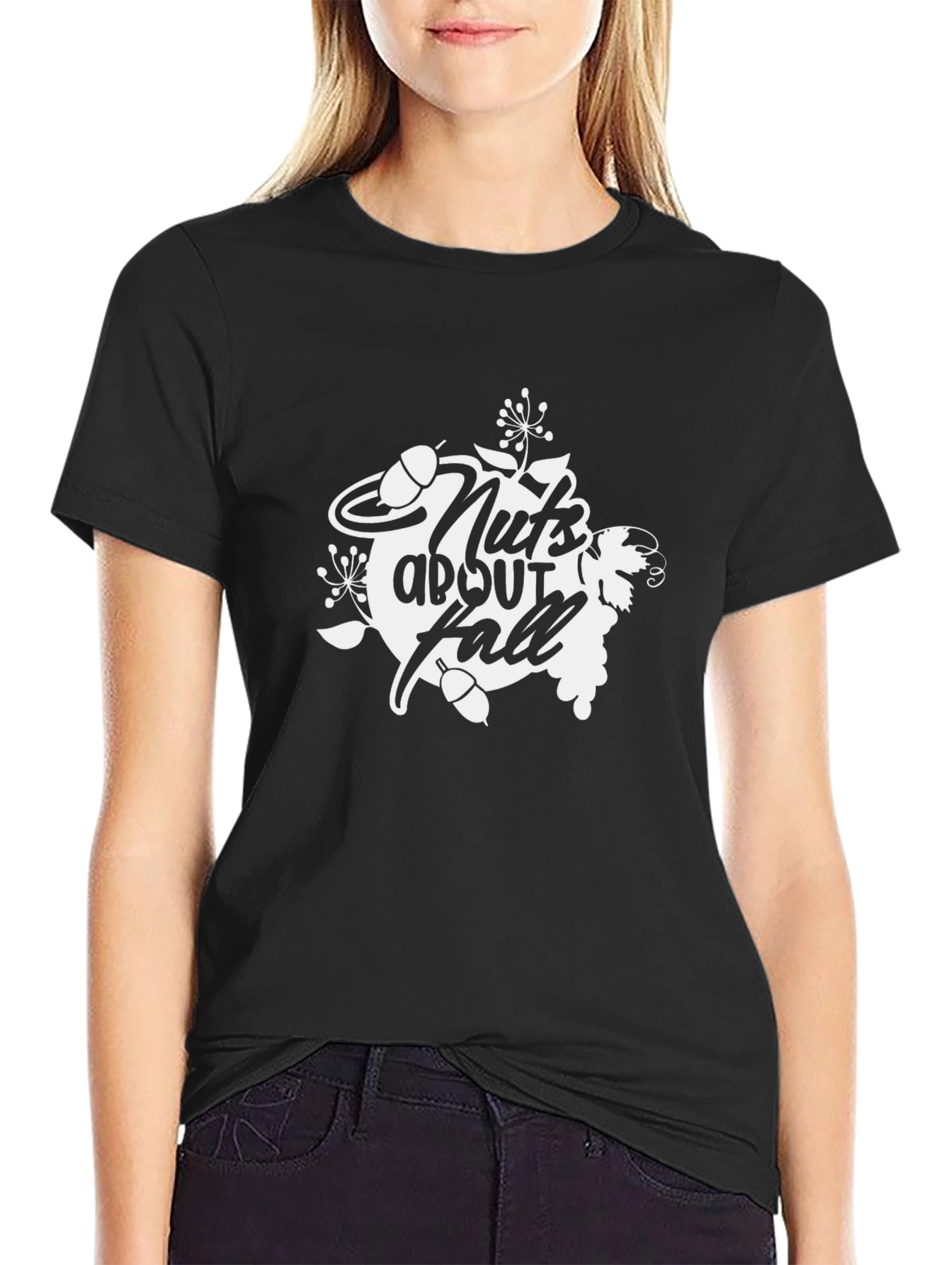 Nuts About Fall Graphic Tee - Stylish Autumn Apparel
