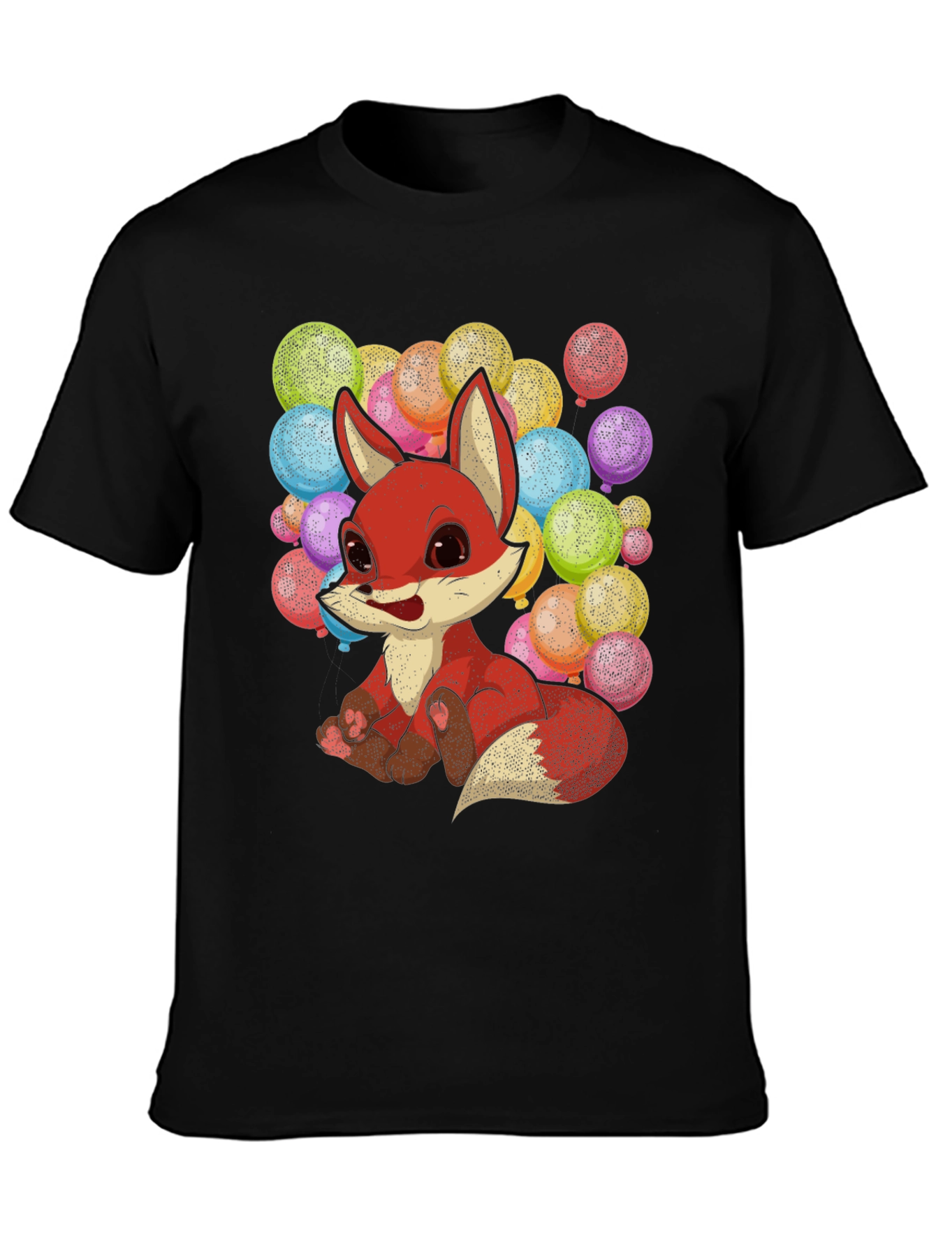 Cute Fox with Balloons Graphic T-Shirt