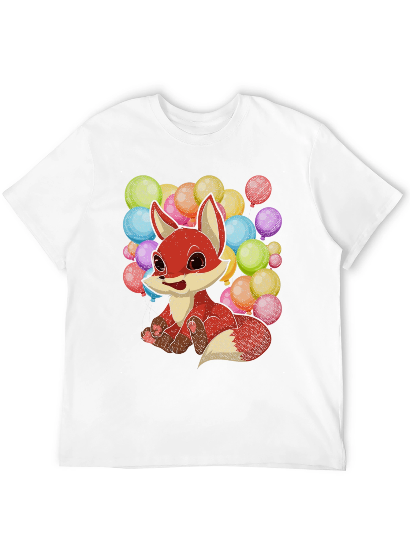 Cute Fox with Balloons Graphic T-Shirt