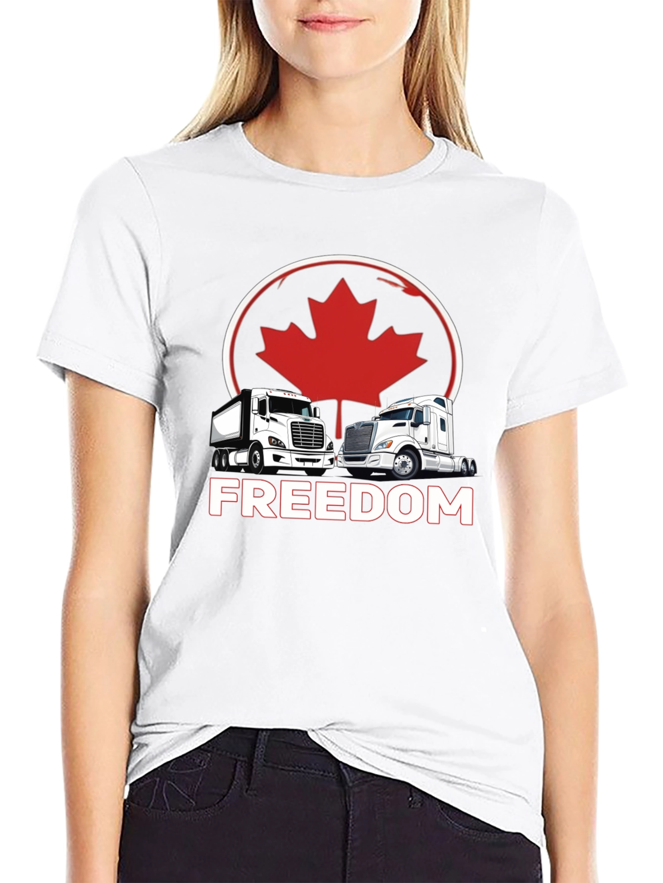 Freedom Trucker T-Shirt Canada Maple Leaf
