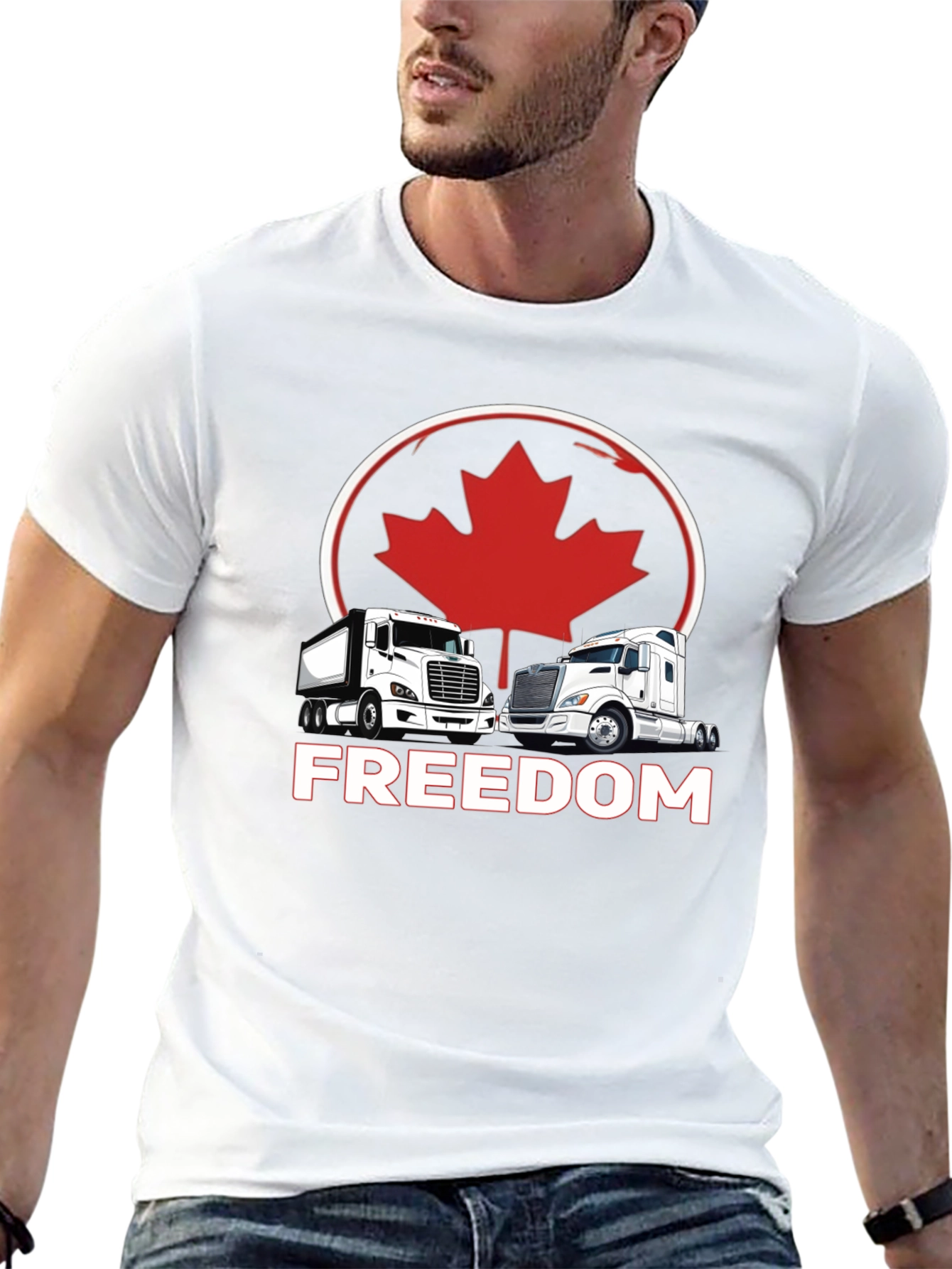Freedom Trucker T-Shirt Canada Maple Leaf