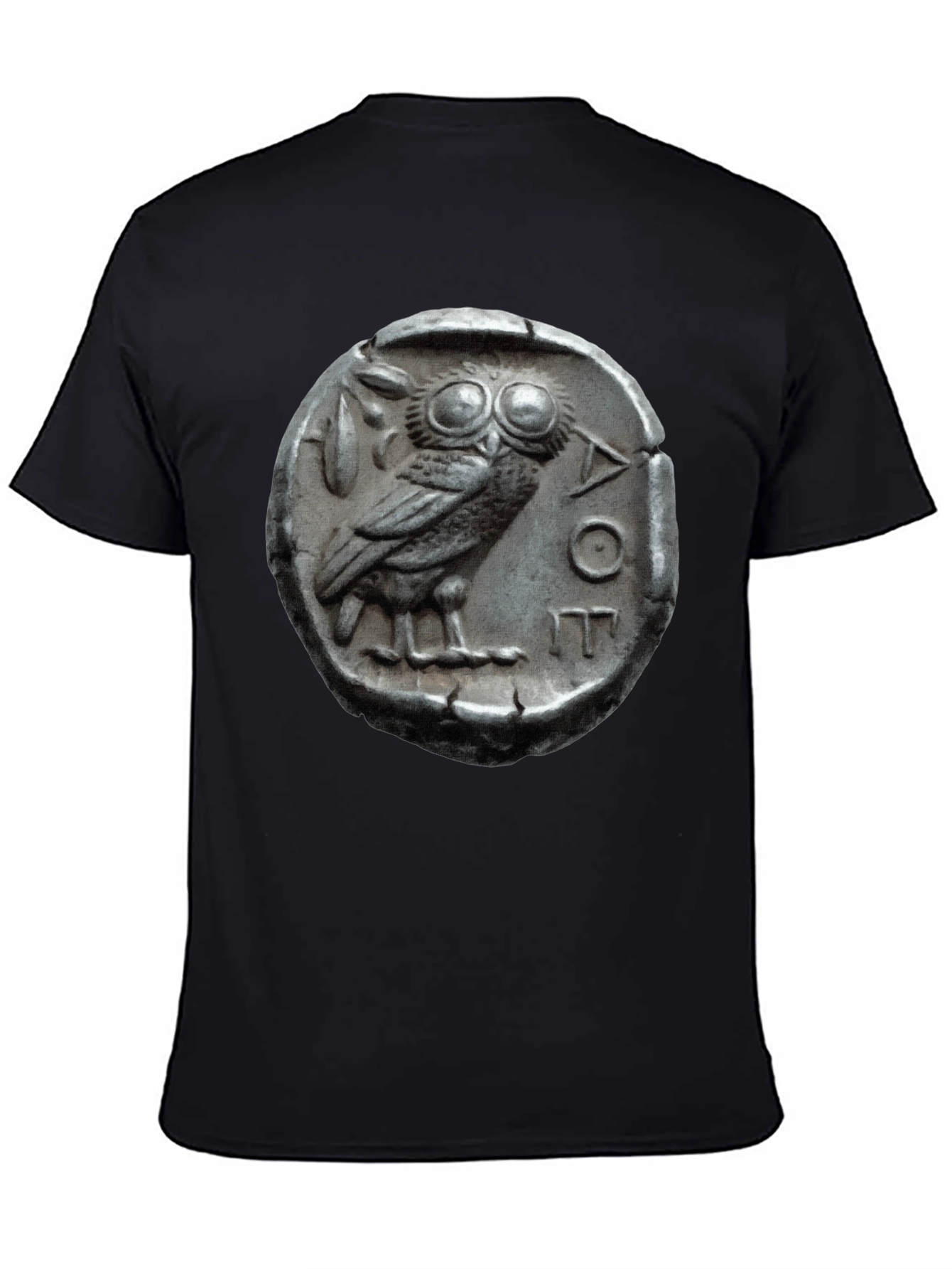 Ancient Owl Coin Graphic Tee - Athens Tetradrachm T-Shirt