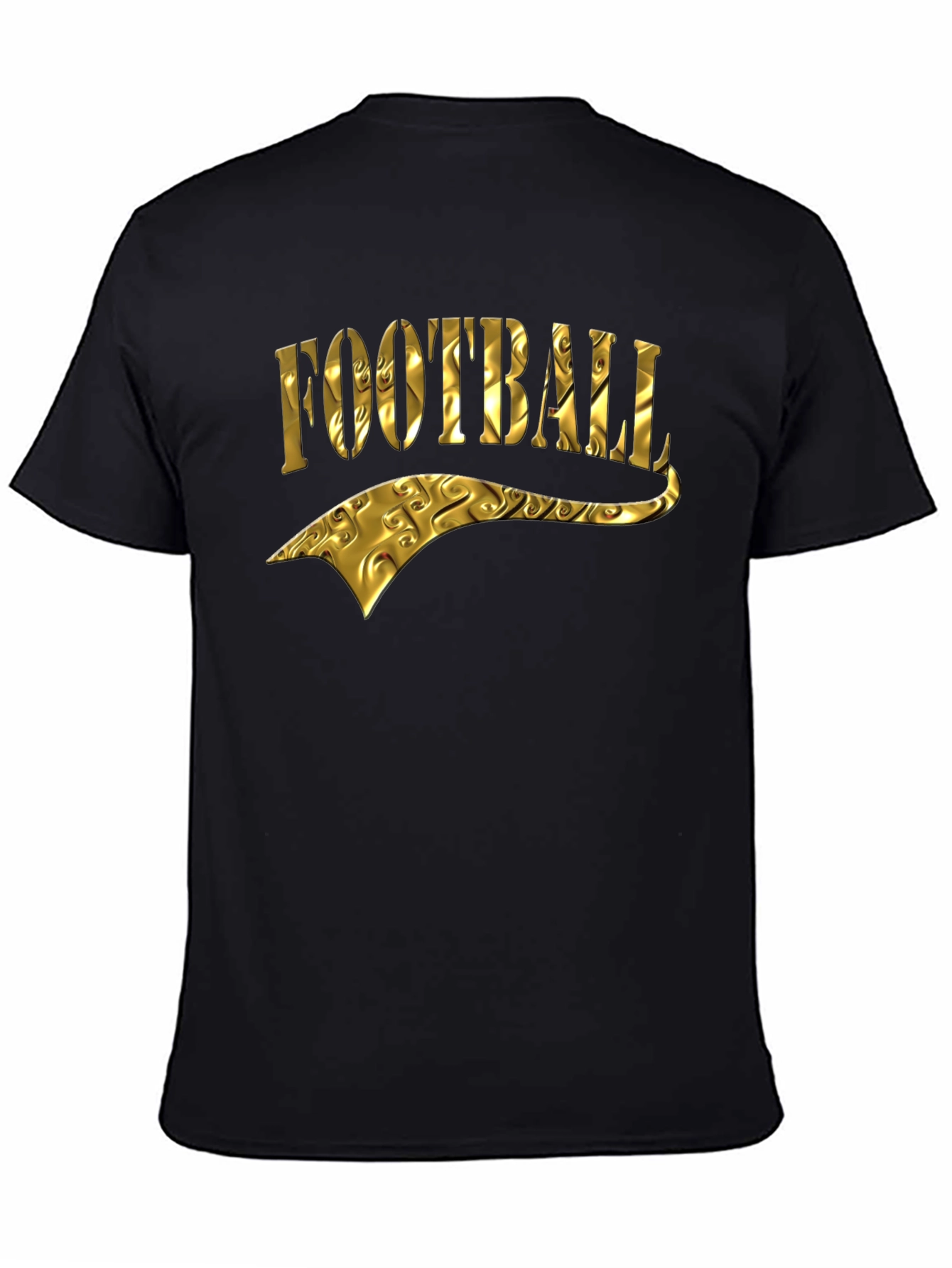 Golden Football Graphic Tee - Black