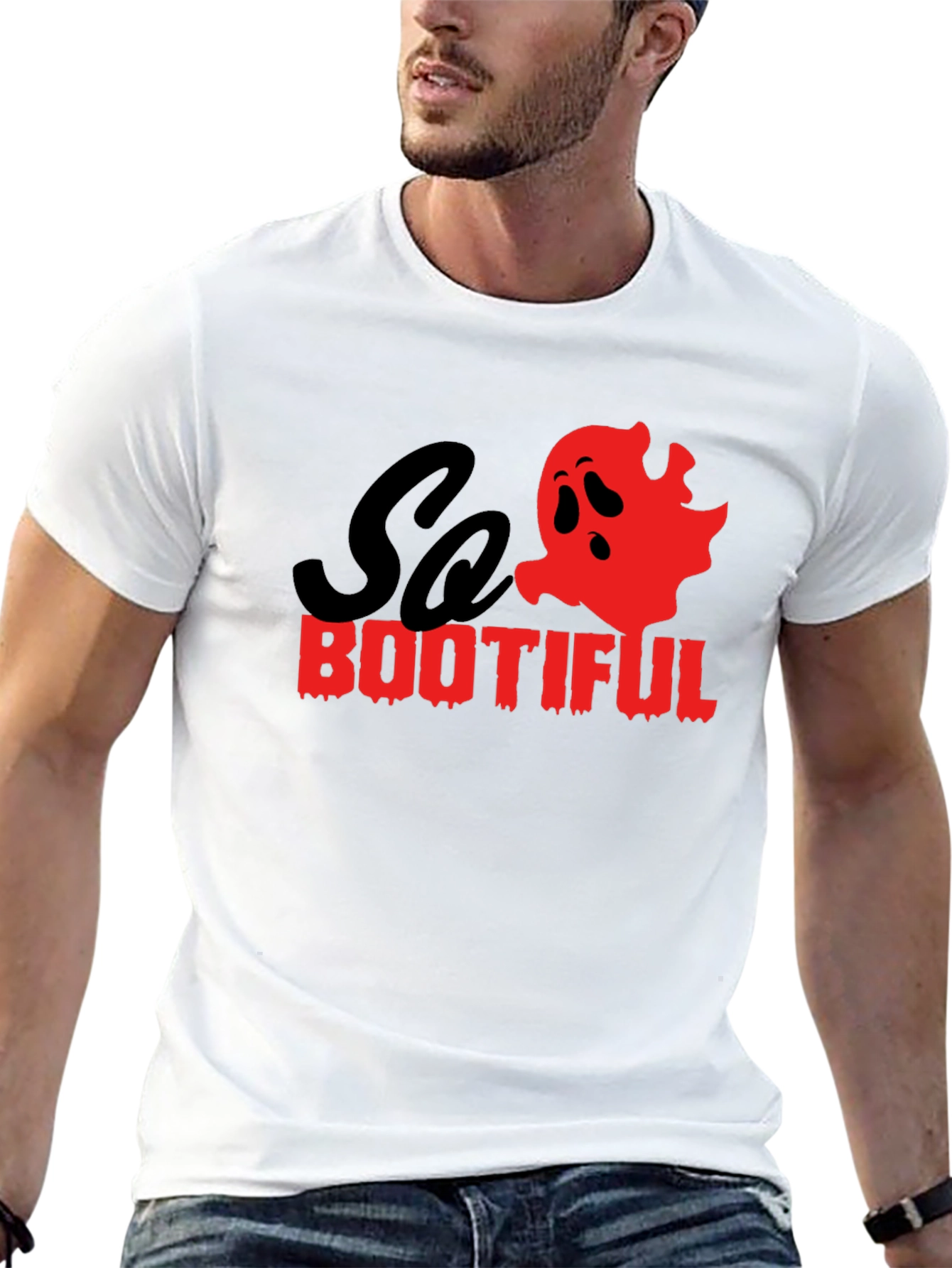 So Bootiful Halloween T-Shirt - Ghost Graphic