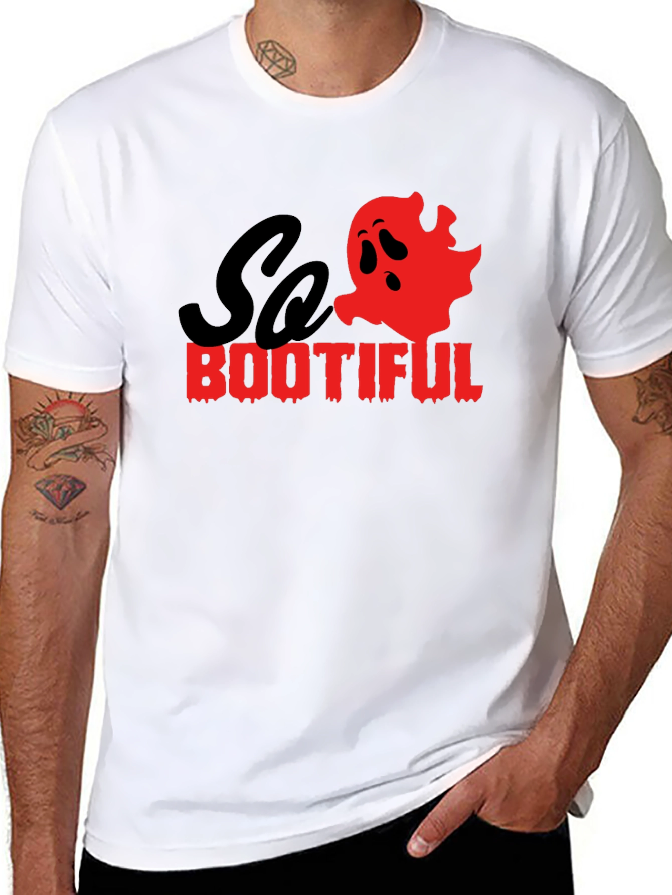So Bootiful Halloween T-Shirt - Ghost Graphic
