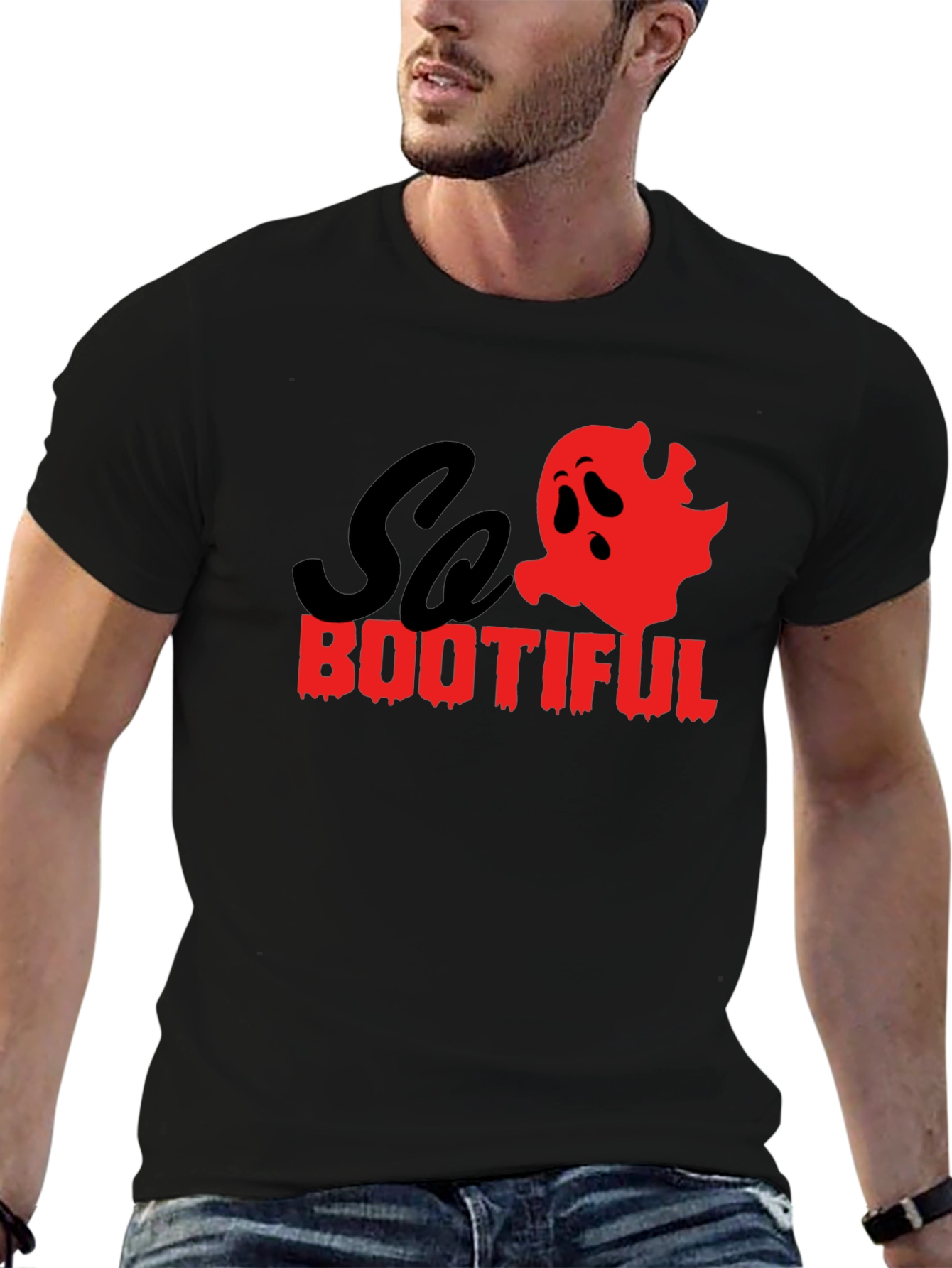 So Bootiful Halloween T-Shirt - Ghost Graphic