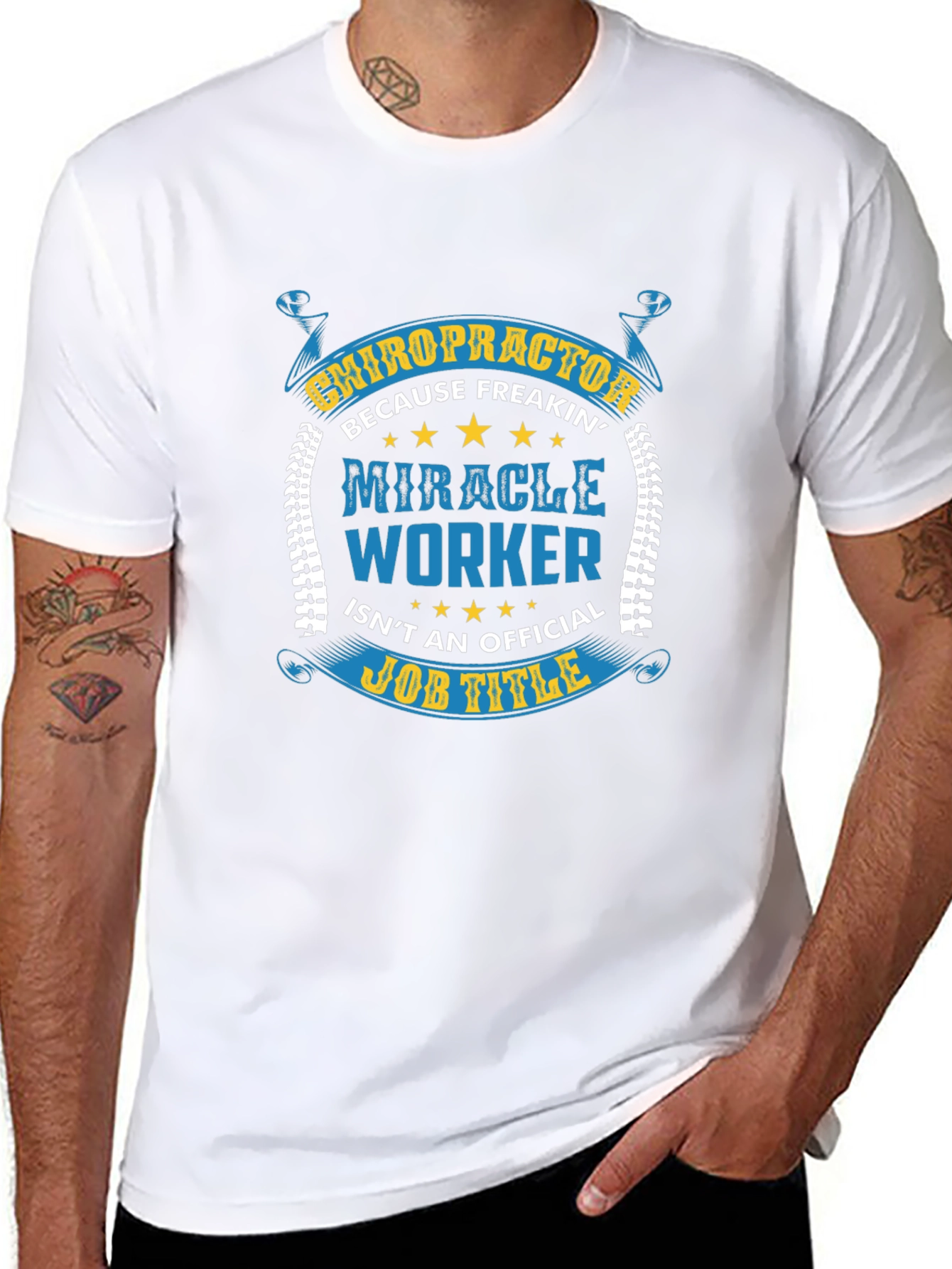 Chiropractor Miracle Worker Black T-Shirt