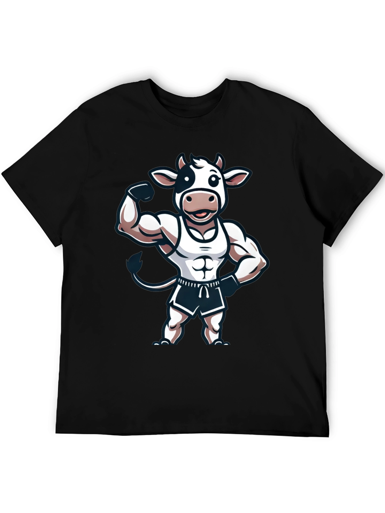 Funny Muscled Cow Graphic T-Shirt
