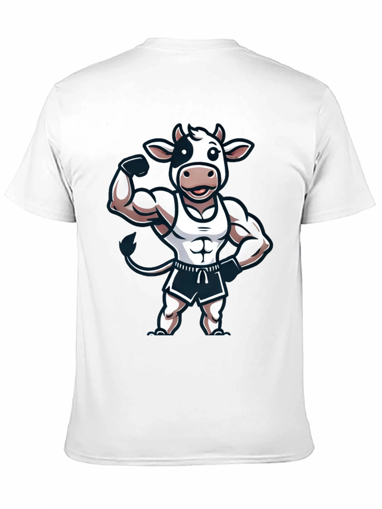 Funny Muscled Cow Graphic T-Shirt