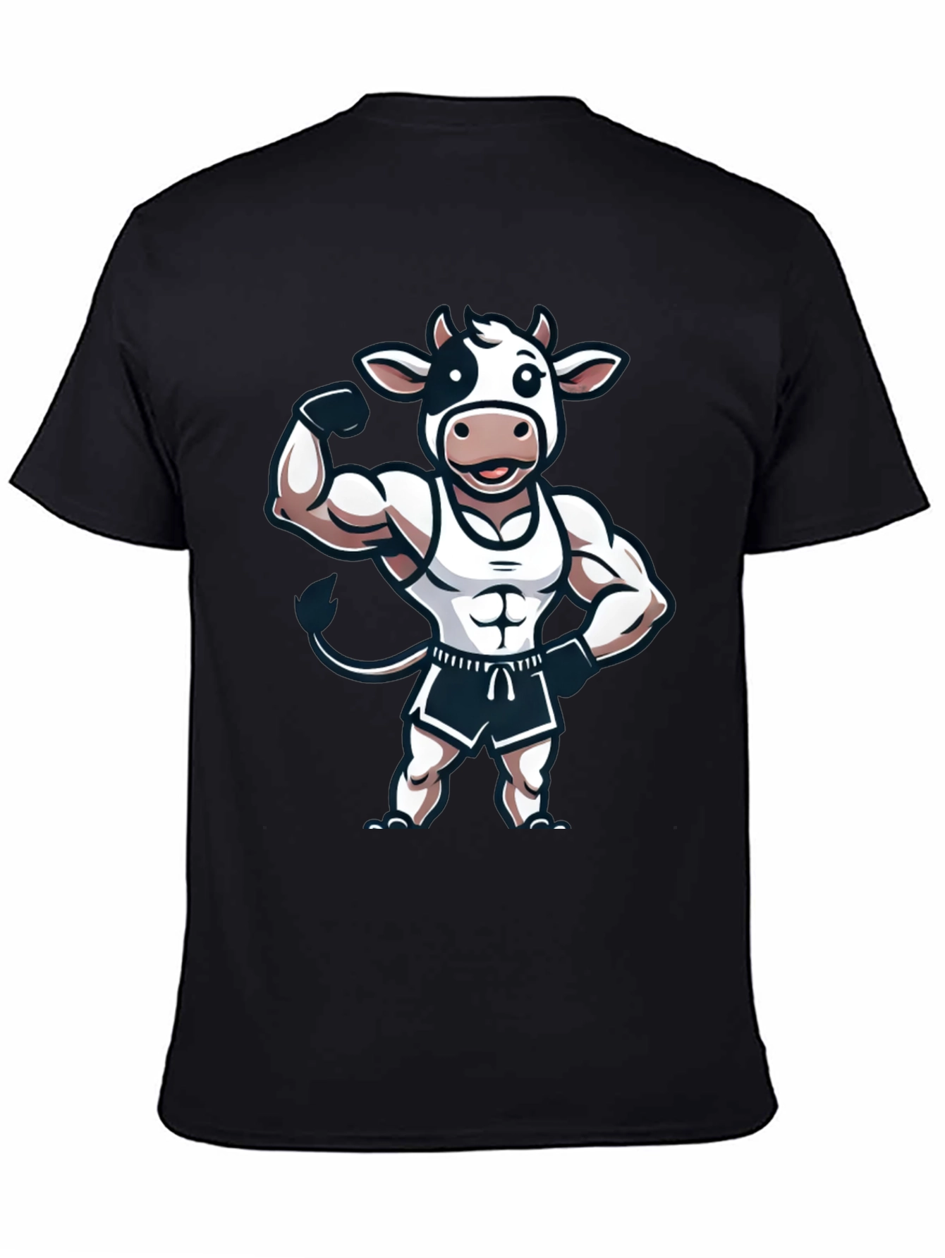Funny Muscled Cow Graphic T-Shirt