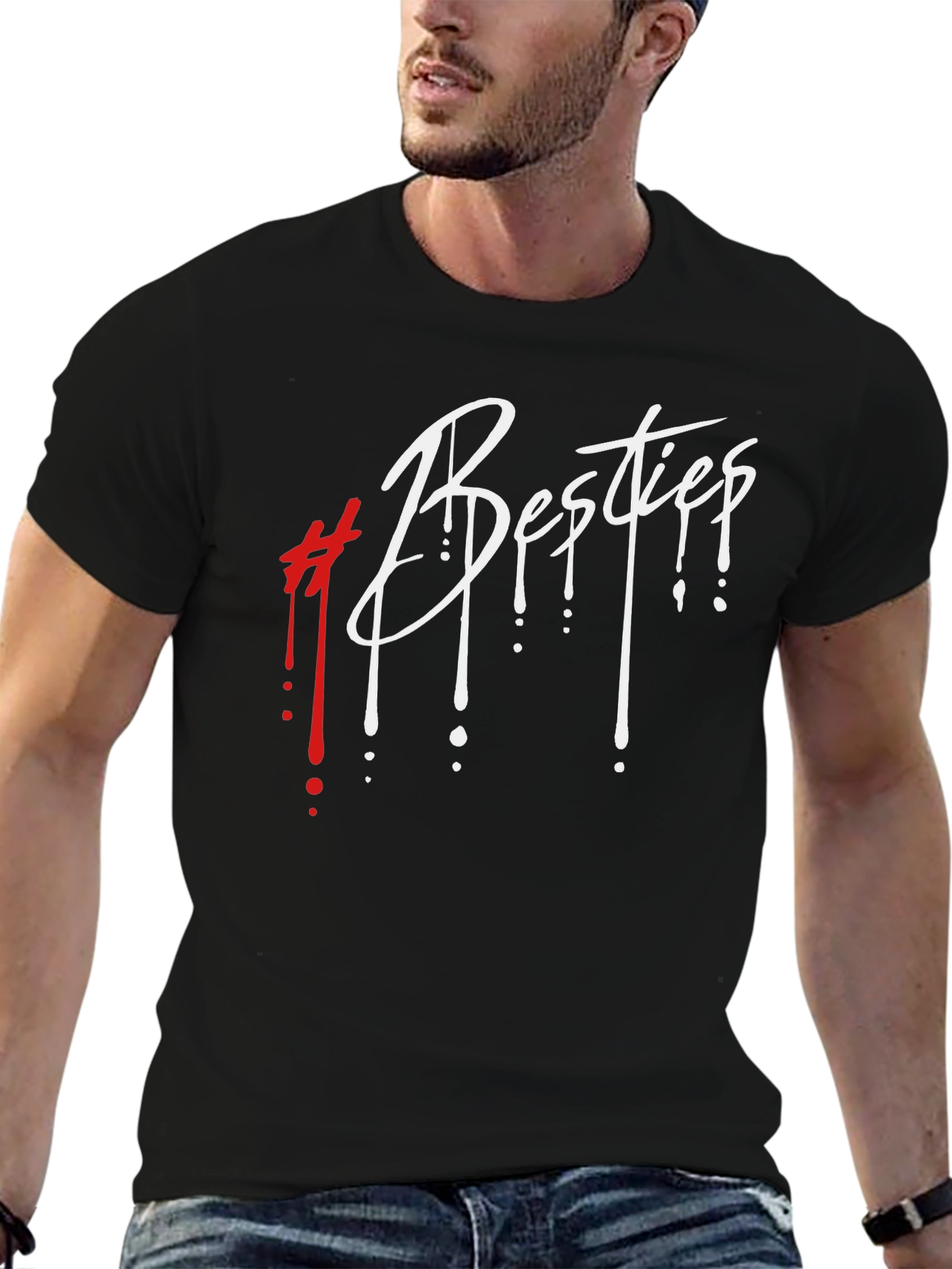 Besties Graphic Tee - Stylish Black Unisex T-Shirt