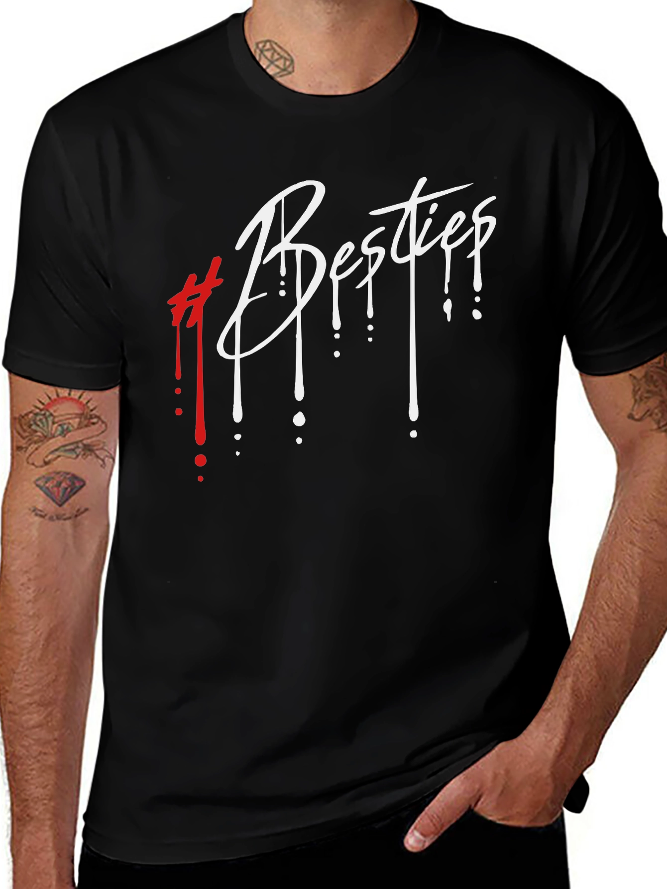 Besties Graphic Tee - Stylish Black Unisex T-Shirt