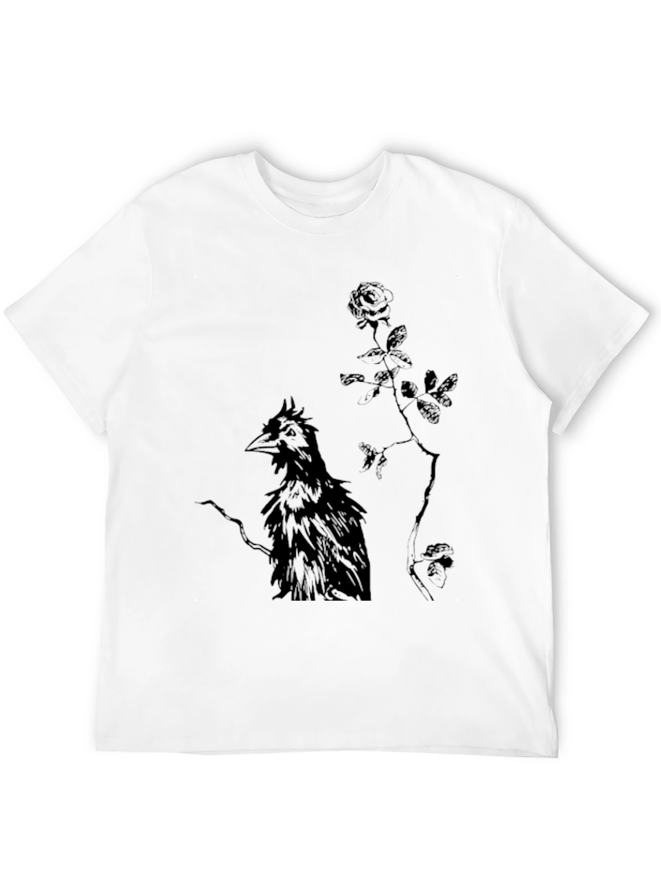 Raven & Rose Graphic Tee - Dark Gothic Style