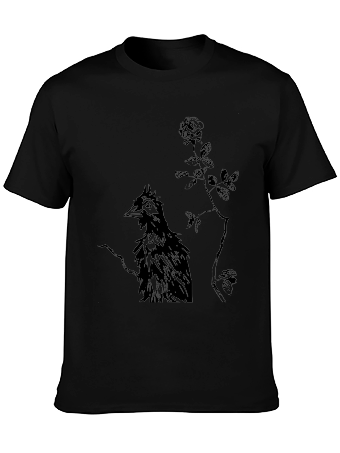 Raven & Rose Graphic Tee - Dark Gothic Style