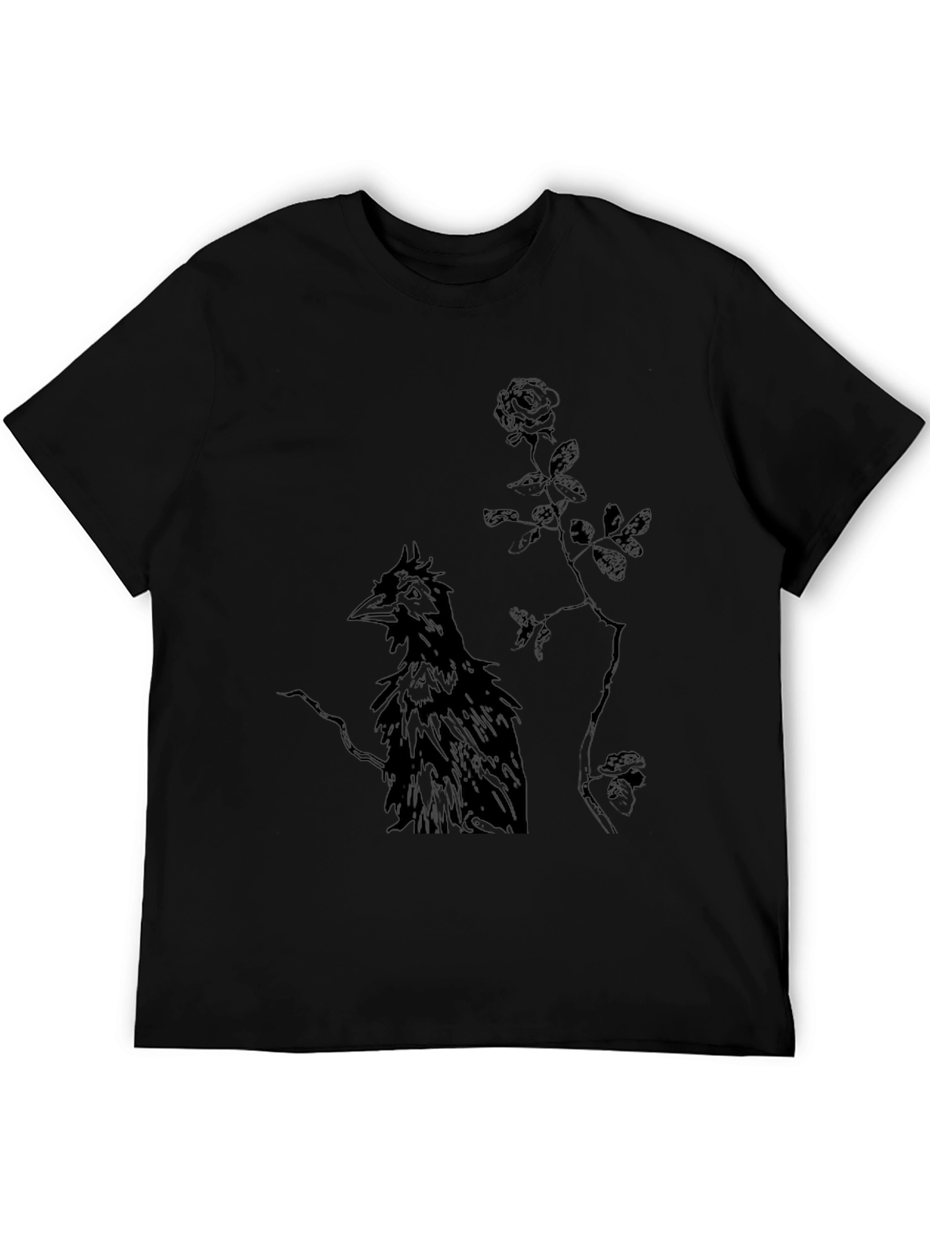 Raven & Rose Graphic Tee - Dark Gothic Style