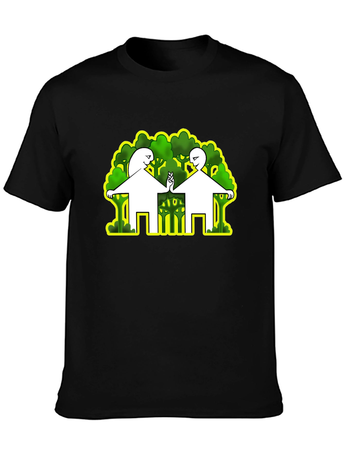 Abstract Peace Tree Graphic Tee - Black