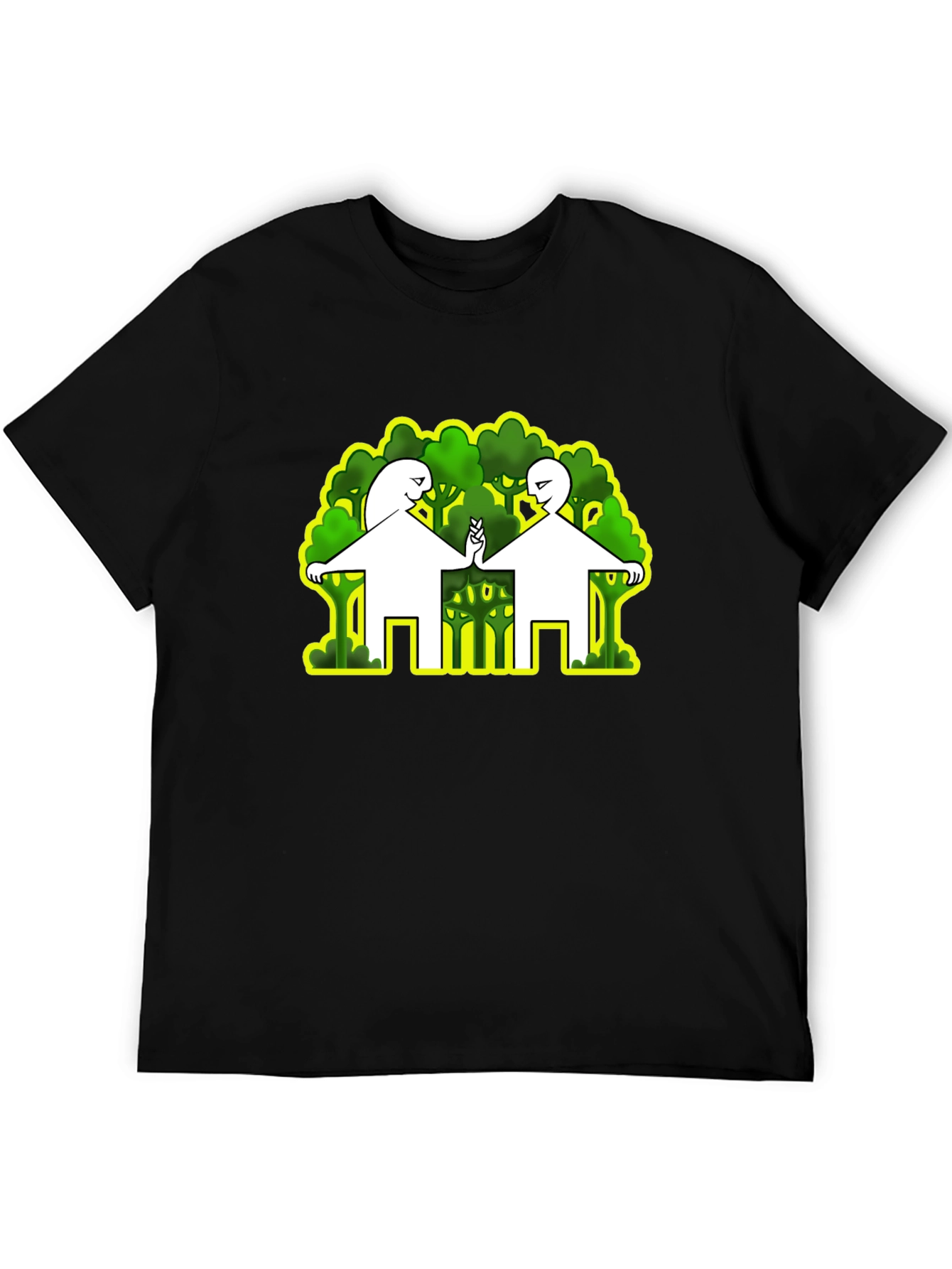 Abstract Peace Tree Graphic Tee - Black
