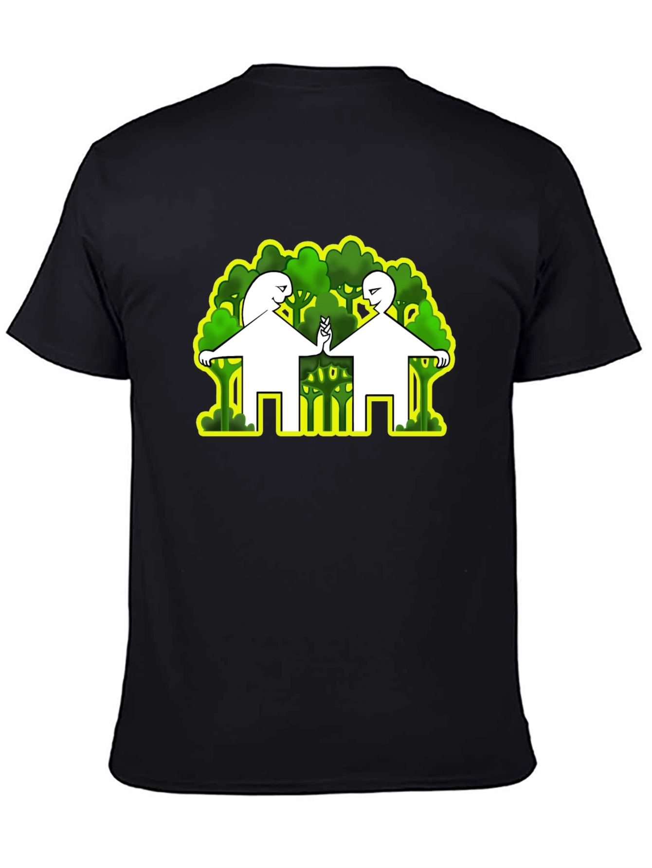 Abstract Peace Tree Graphic Tee - Black