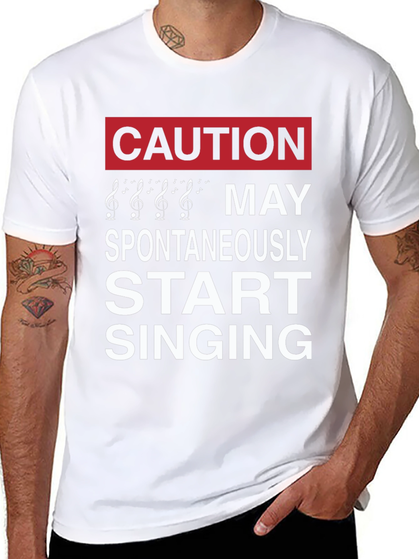 Caution May Spontaneously Start Singing Music Lover T-Shirt