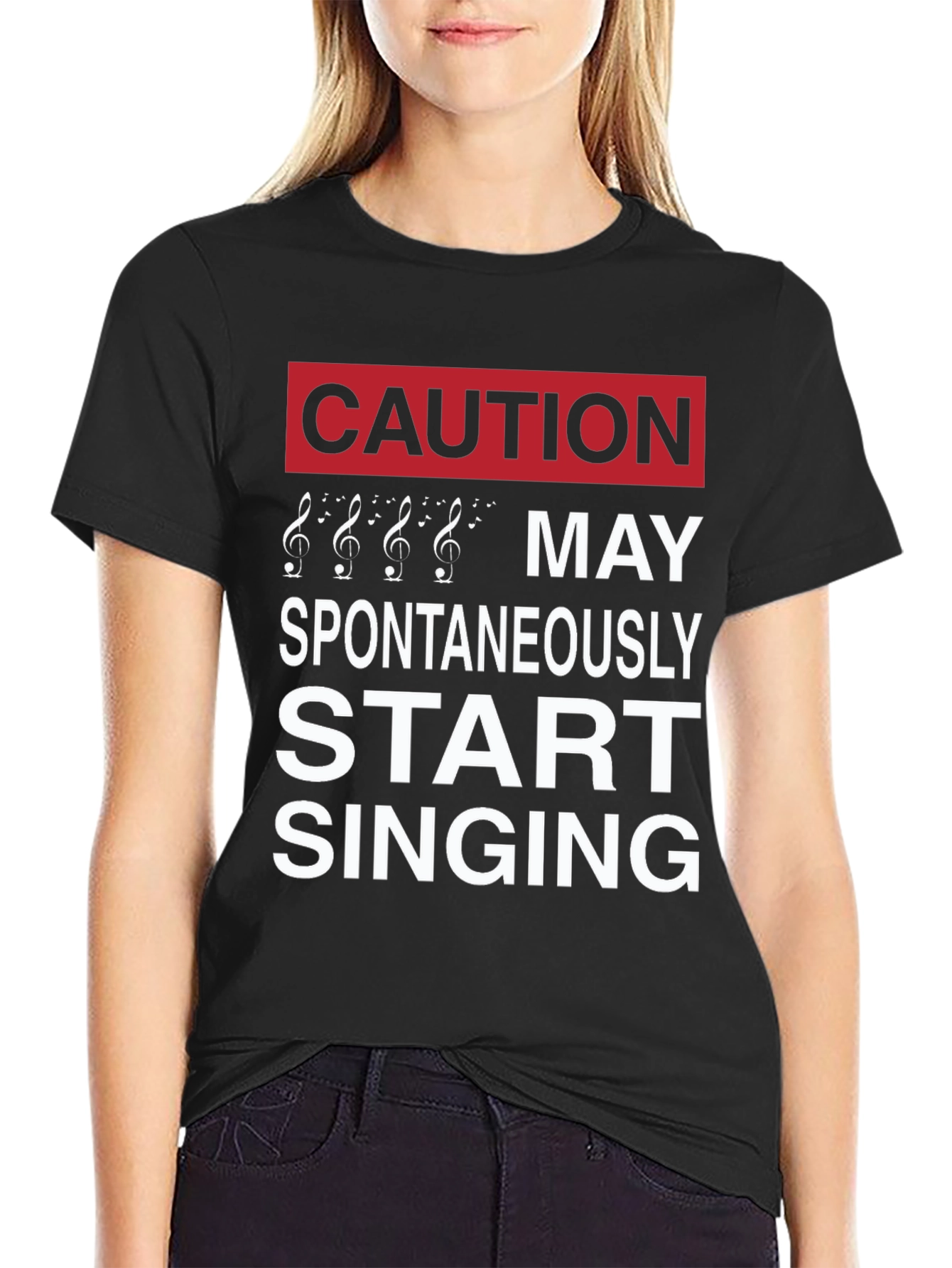 Caution May Spontaneously Start Singing Music Lover T-Shirt