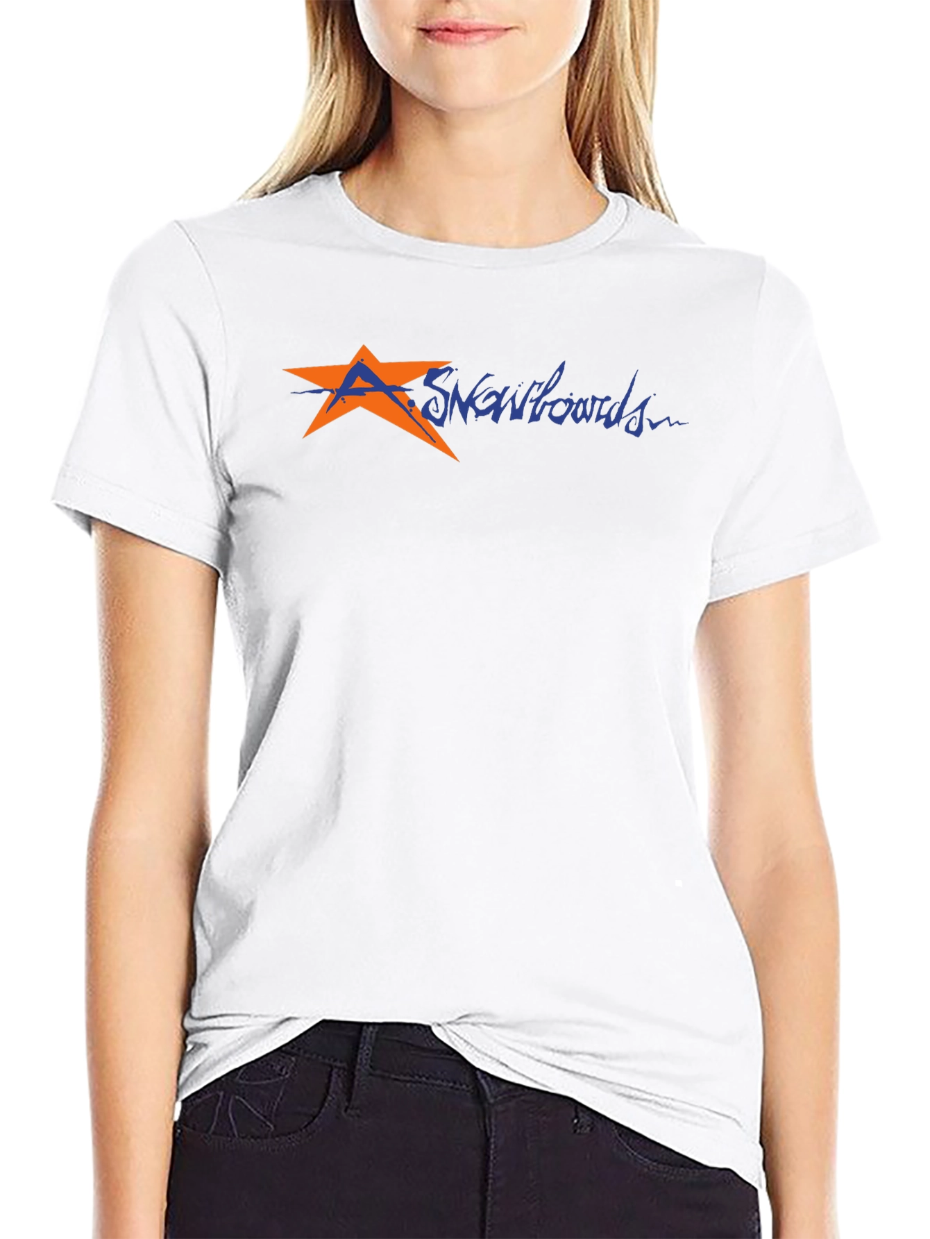 Mens Black T-Shirt with Snowboard Graphic