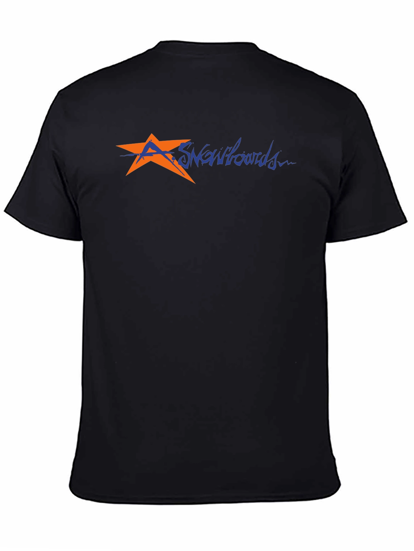 Mens Black T-Shirt with Snowboard Graphic