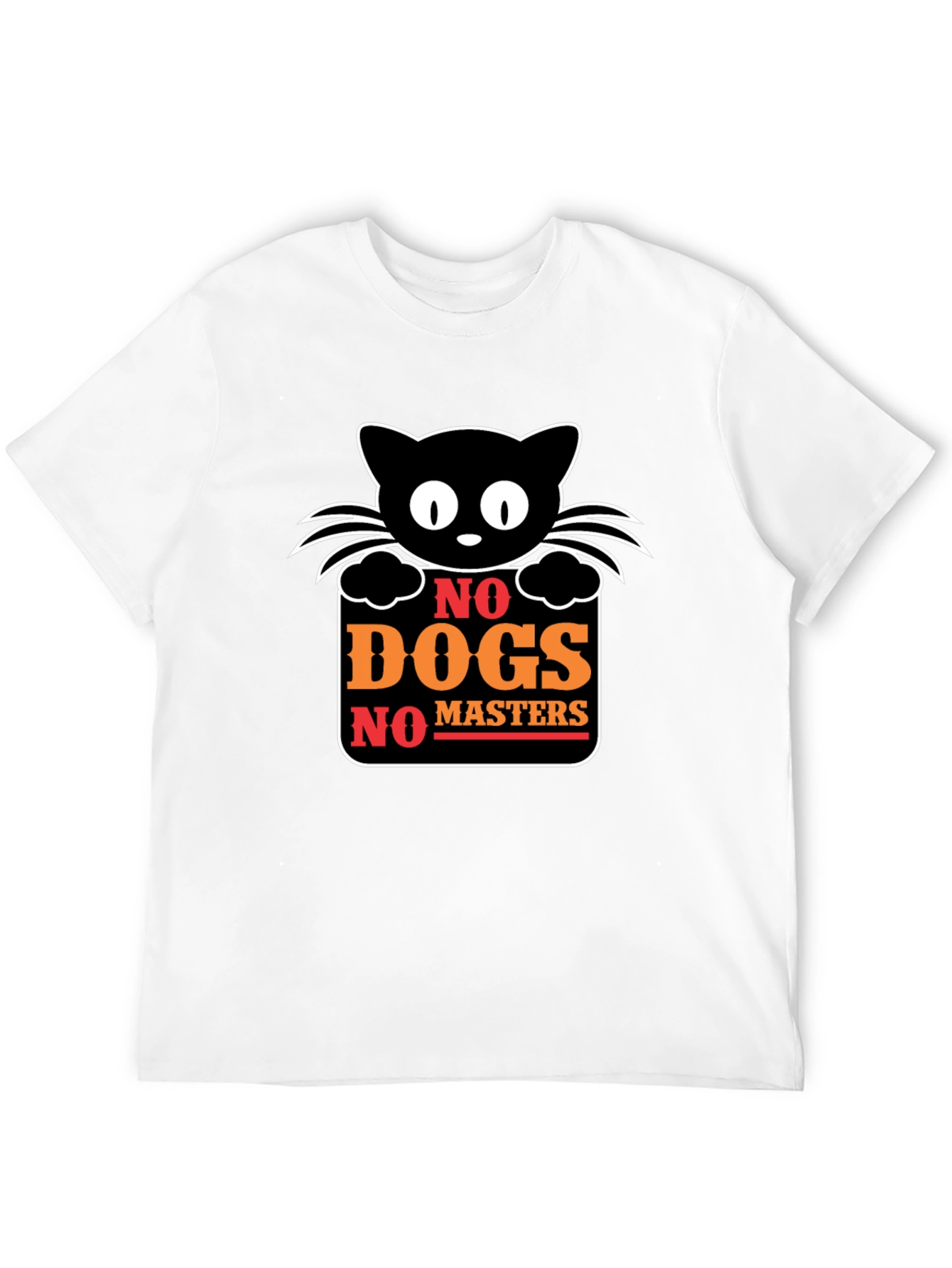 No Dogs No Masters Cat Graphic T-Shirt