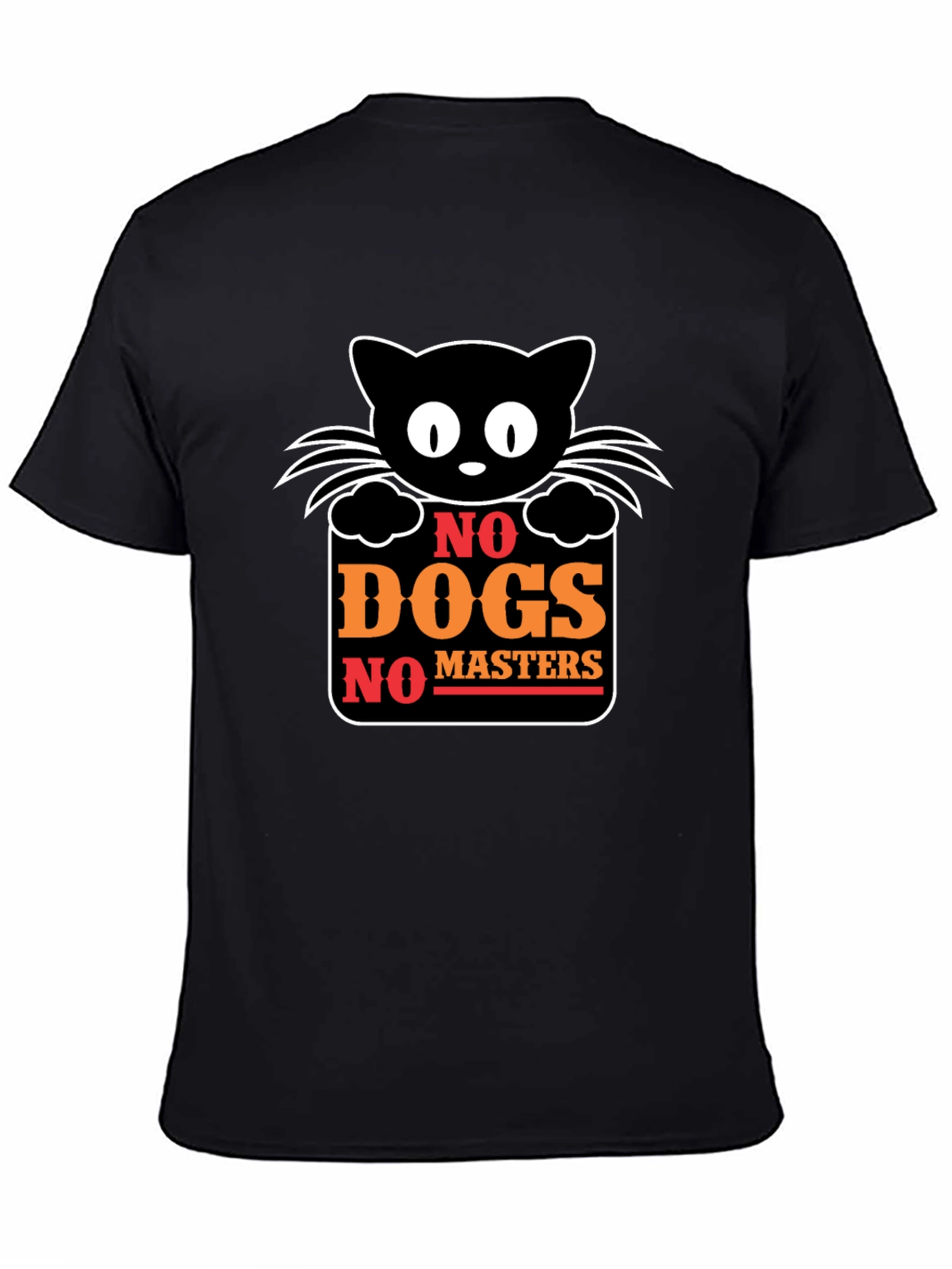 No Dogs No Masters Cat Graphic T-Shirt