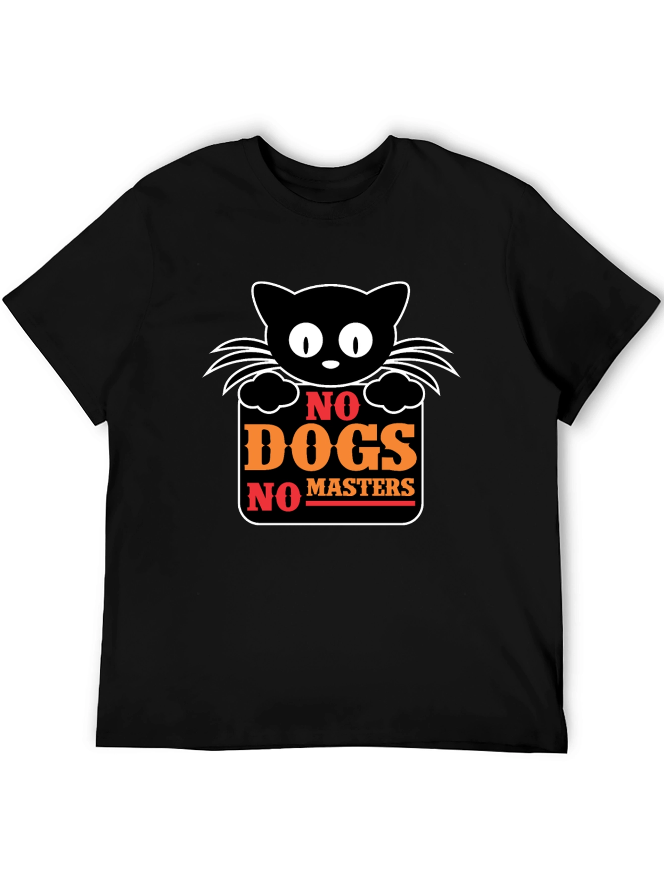 No Dogs No Masters Cat Graphic T-Shirt
