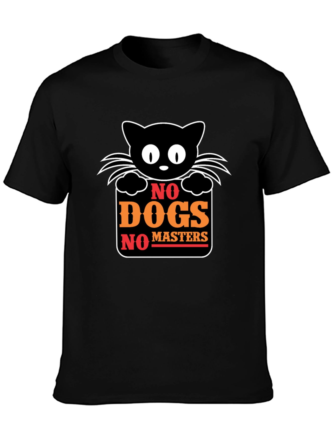 No Dogs No Masters Cat Graphic T-Shirt