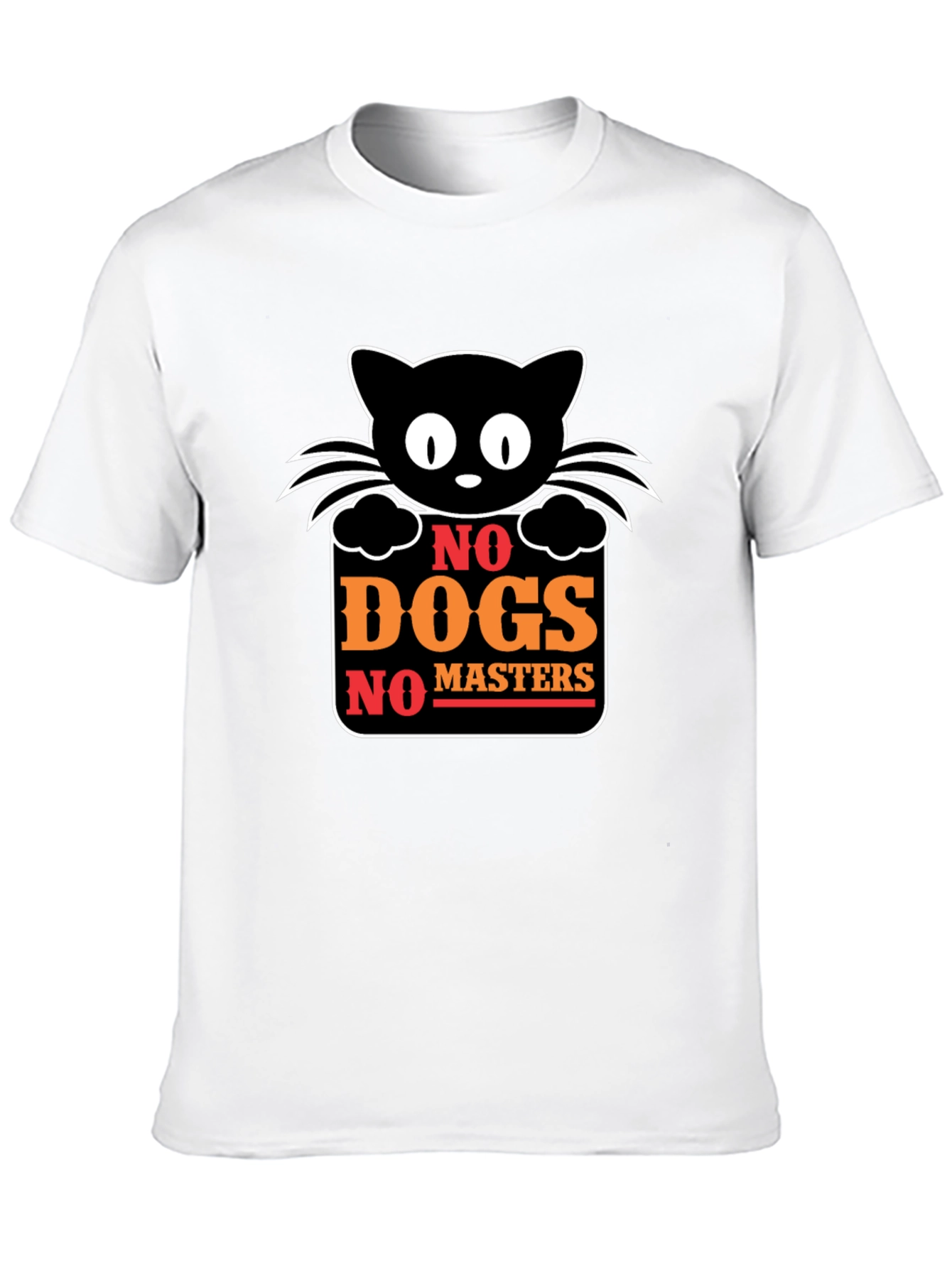 No Dogs No Masters Cat Graphic T-Shirt