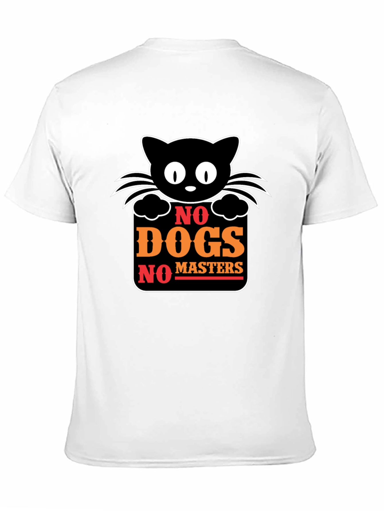 No Dogs No Masters Cat Graphic T-Shirt