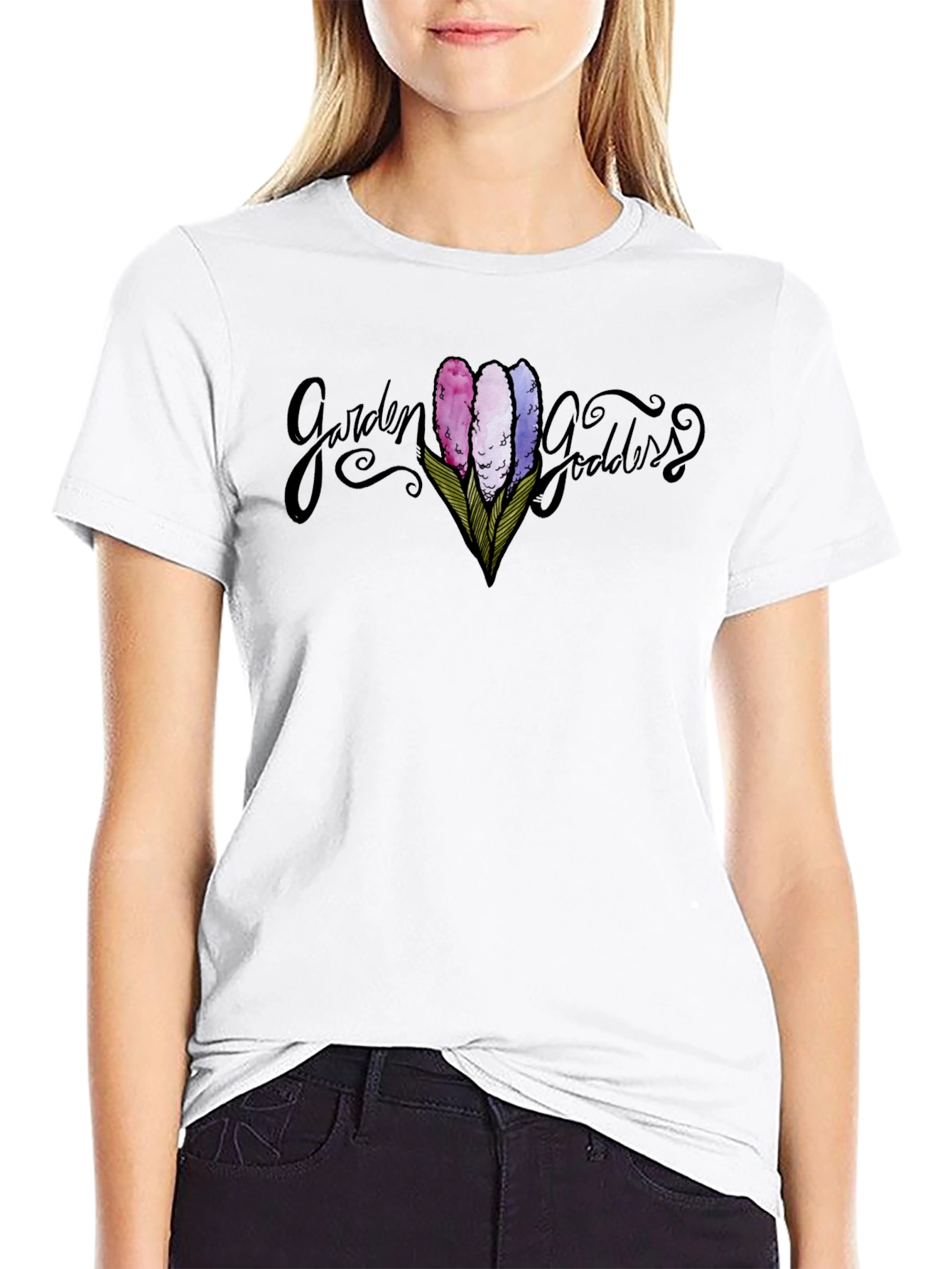 Garden Goddess Graphic Tee - Black Unisex T-Shirt