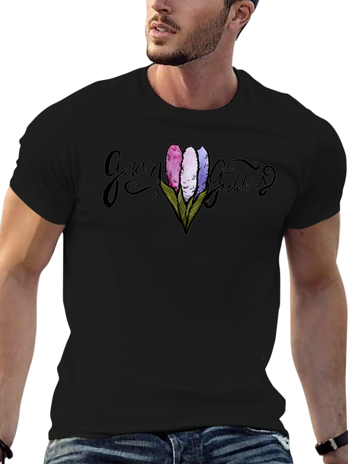 Garden Goddess Graphic Tee - Black Unisex T-Shirt