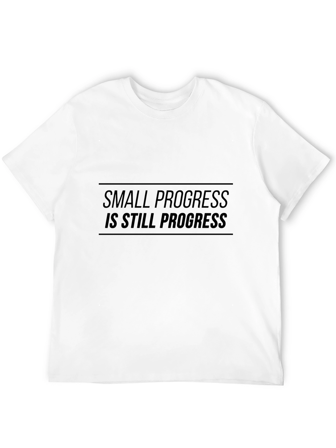 Motivational Small Progress Black T-Shirt